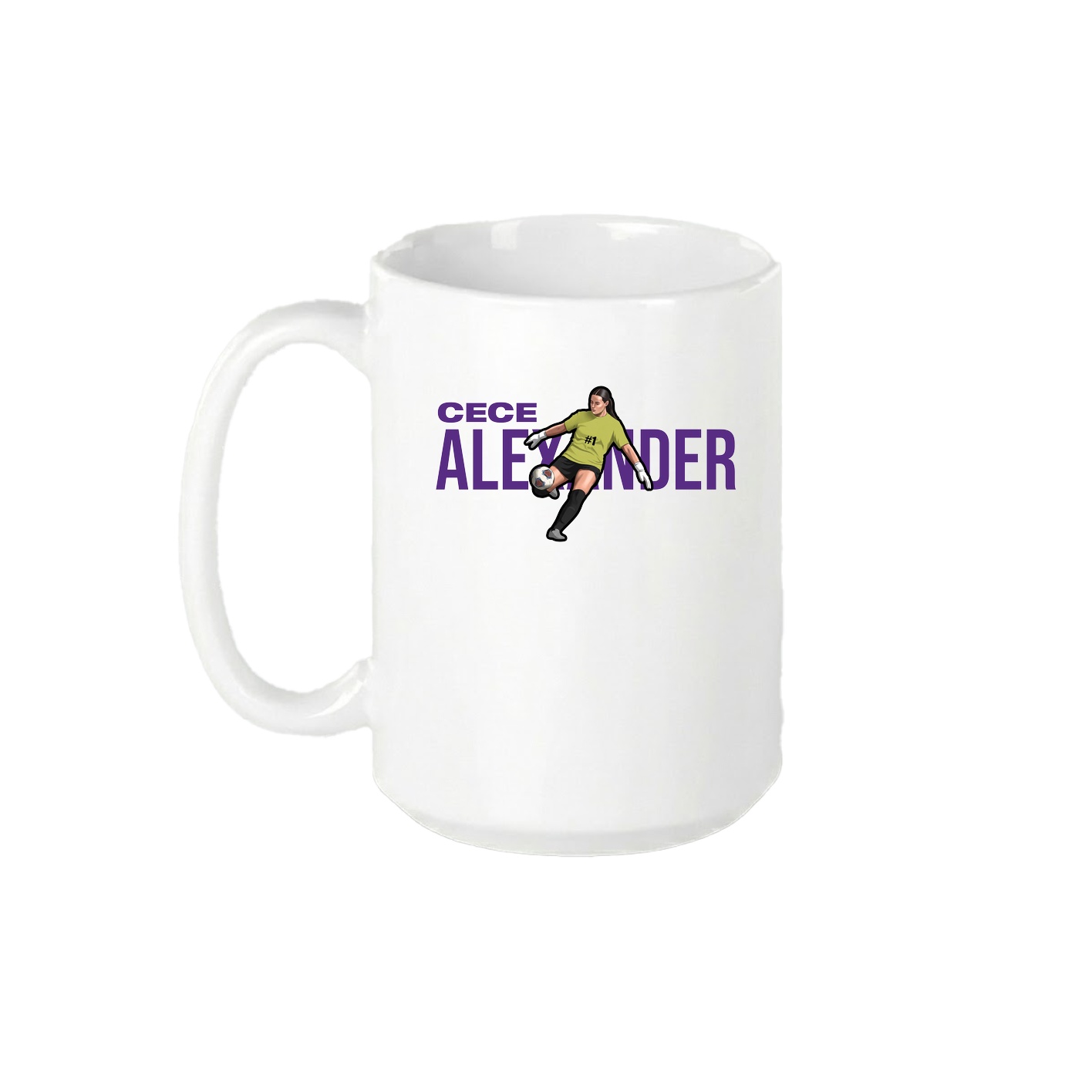 15oz Coffee Mug — Player Name in White