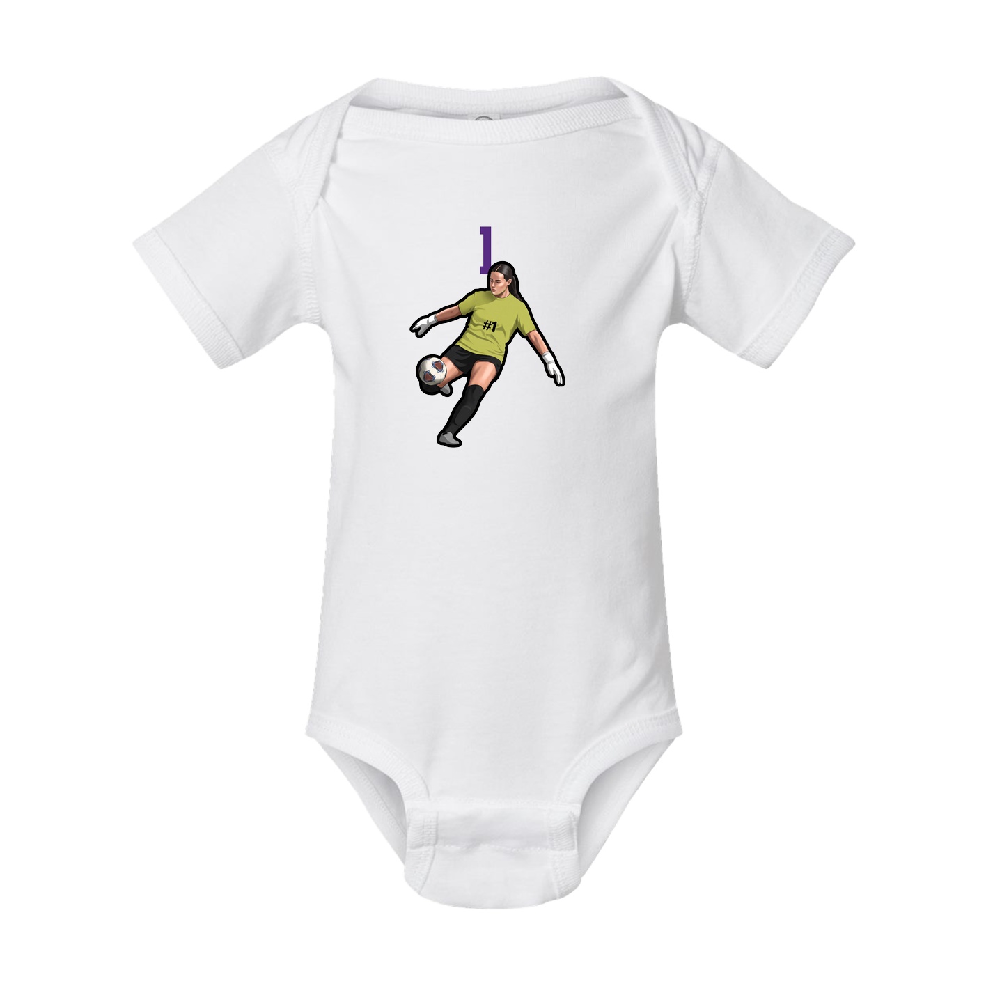 Baby Onesie — Number Top in White