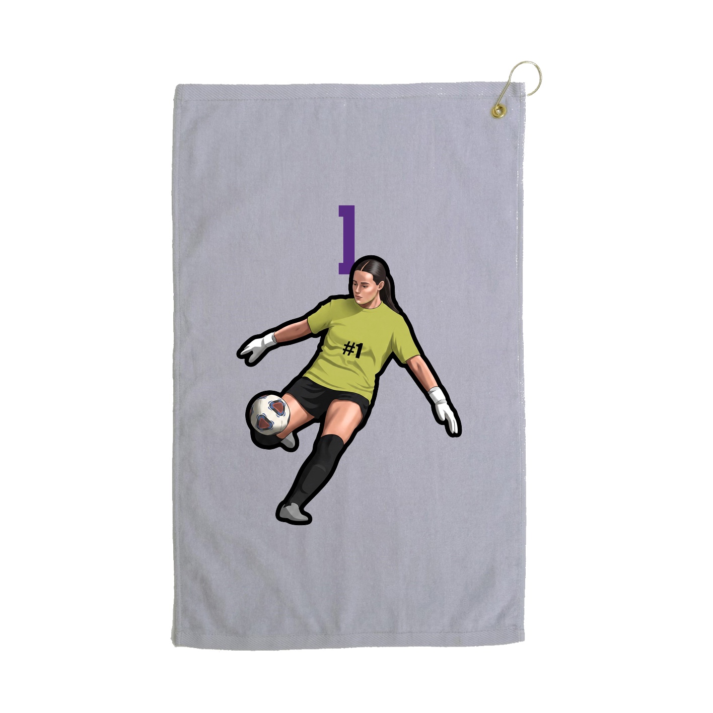 Golf Towel — Number Top in Grey