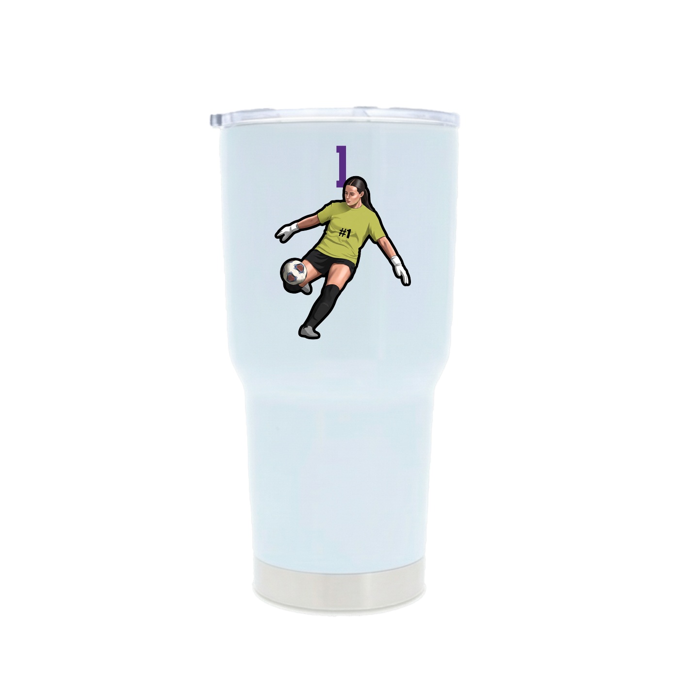 30oz Stainless Steel Tumbler — Number Top in White