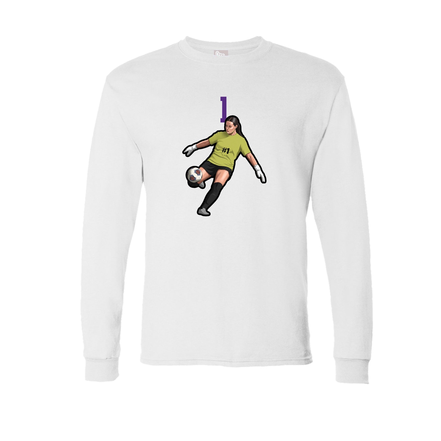 Long Sleeve Tee — Number Top in White