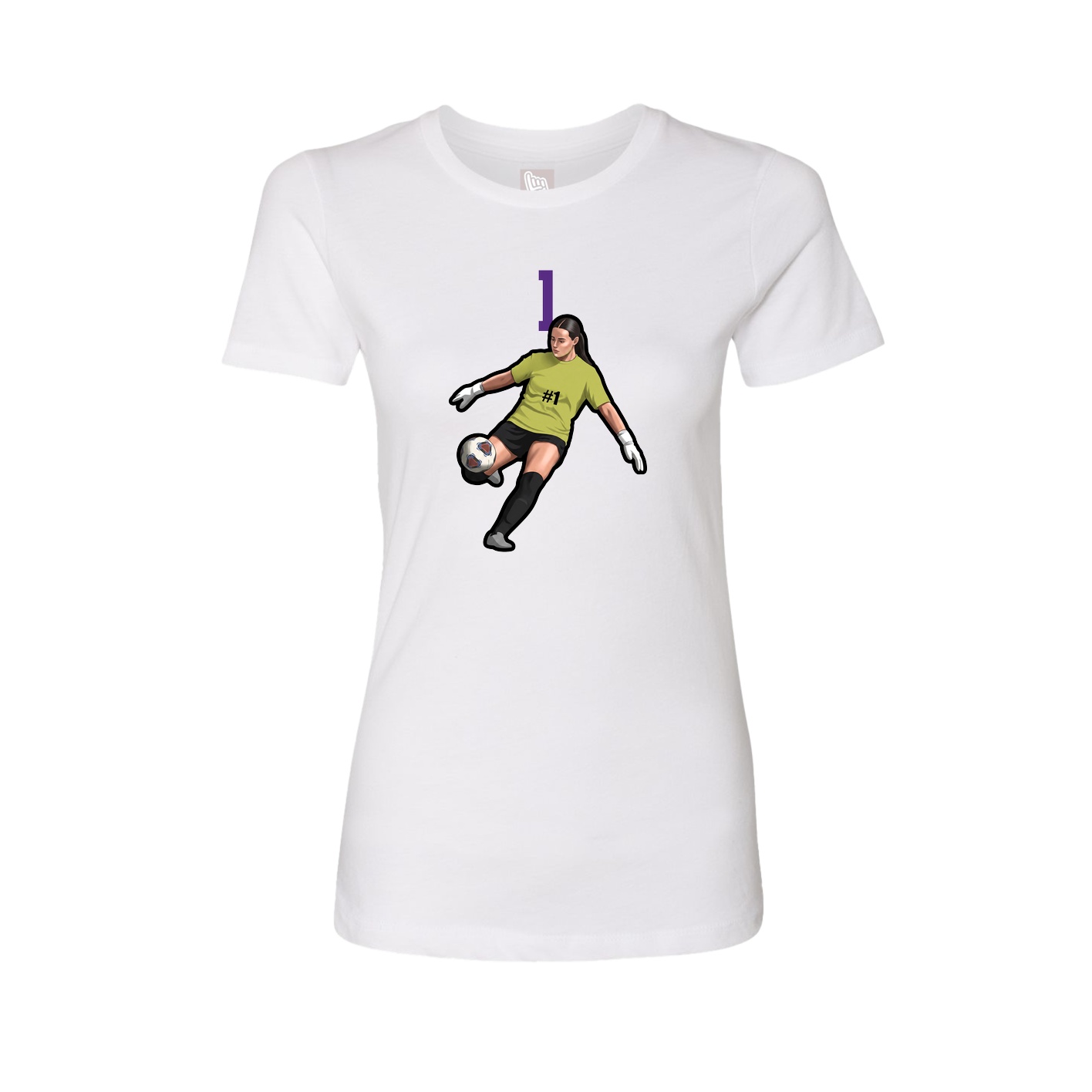 Fitted Women's Tee — Number Top in White