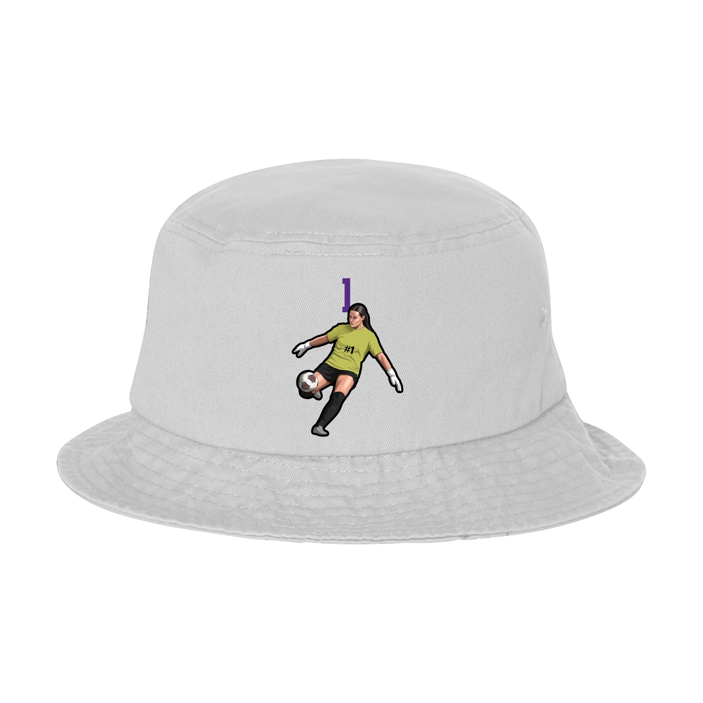 Bucket Cap — Number Top in White