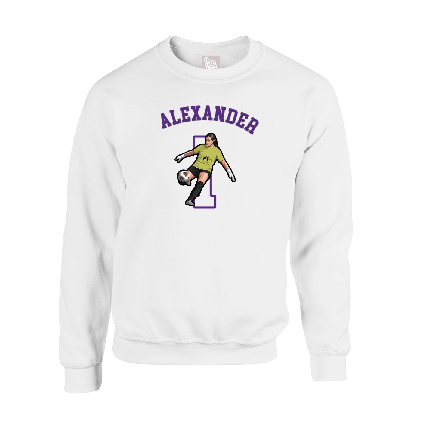 Fleece Crew — Shirsey Arch in White