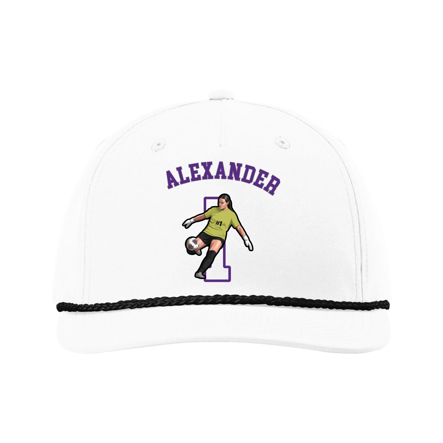 Five-Panel Classic Rope Cap — Shirsey Arch in White