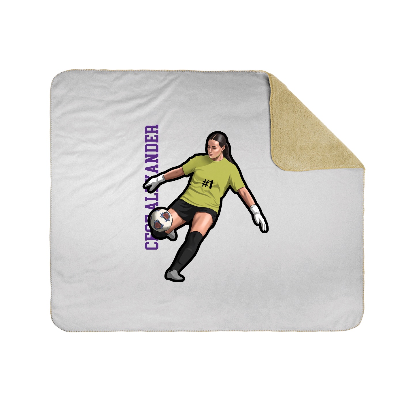 Throw Blanket — Name Vertical in White