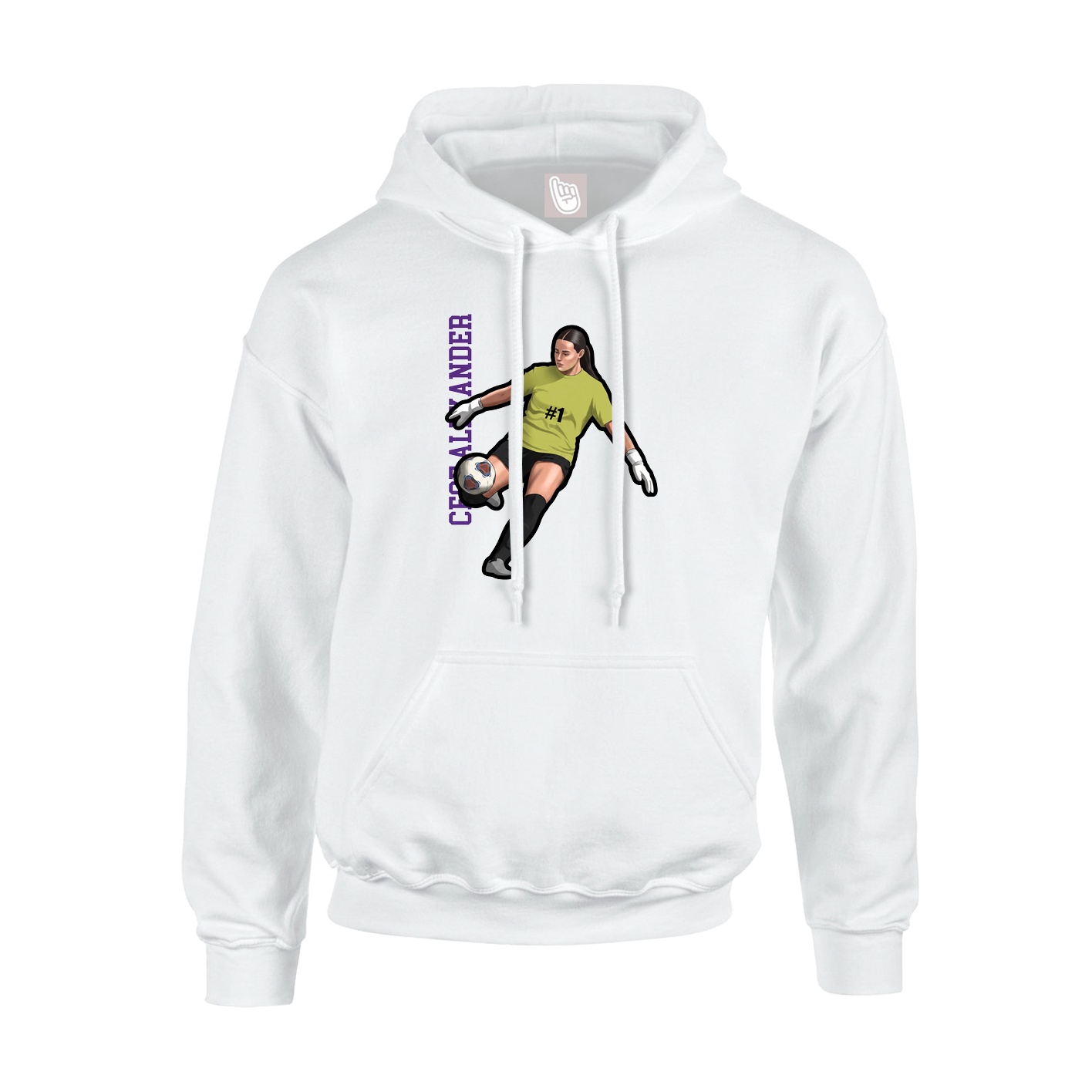Hoodie — Name Vertical in White