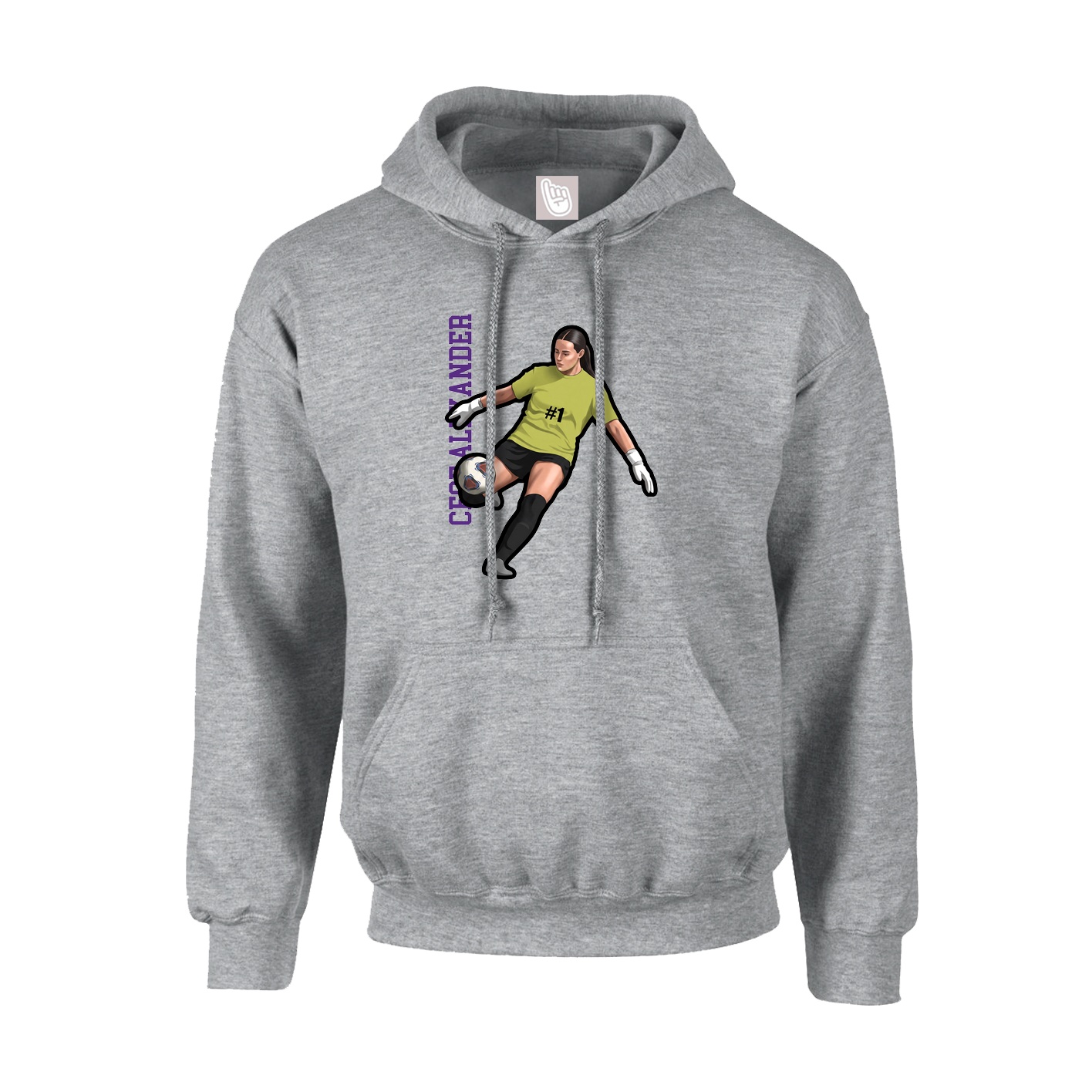 Youth Hoodie — Name Vertical in Grey