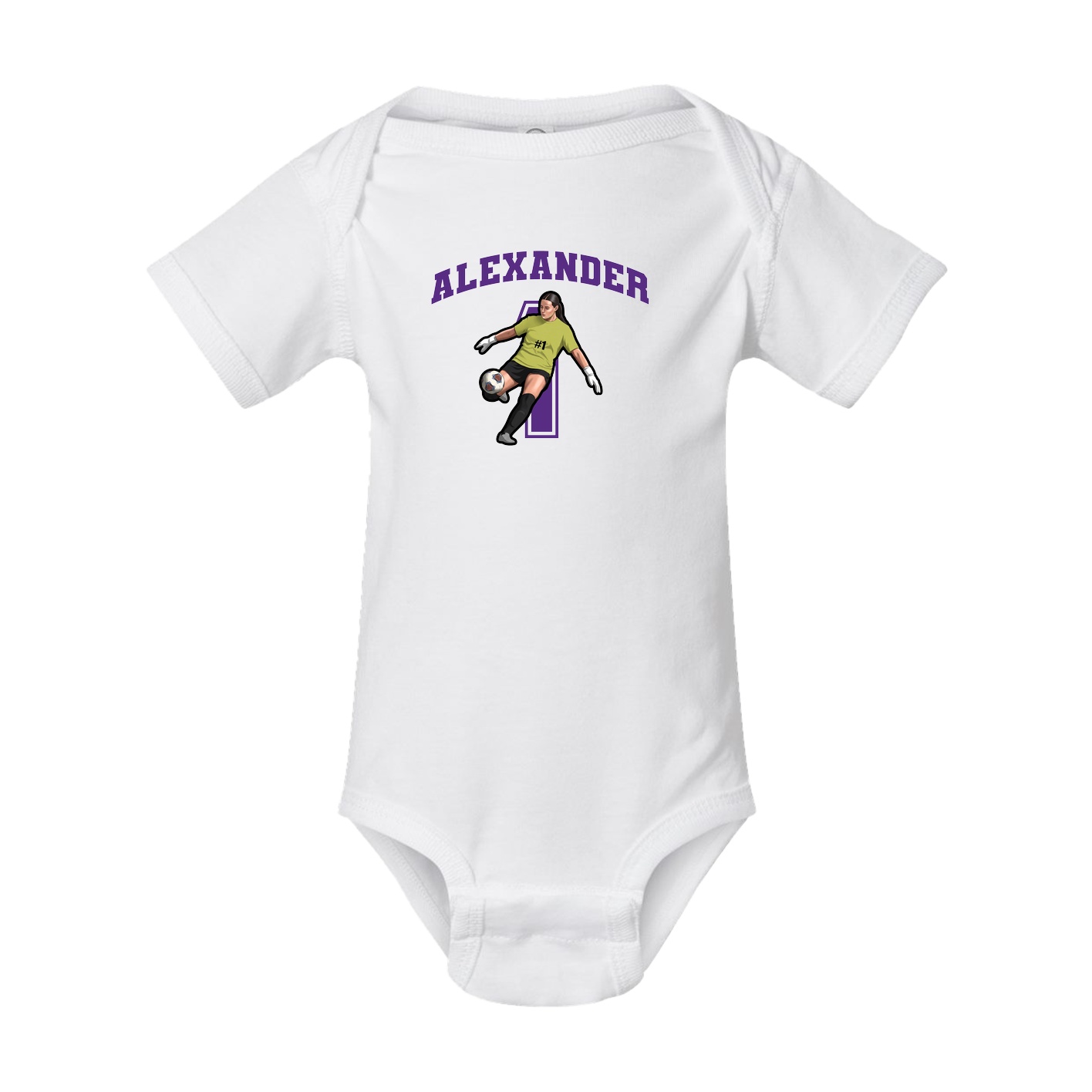 Baby Onesie — Number in White
