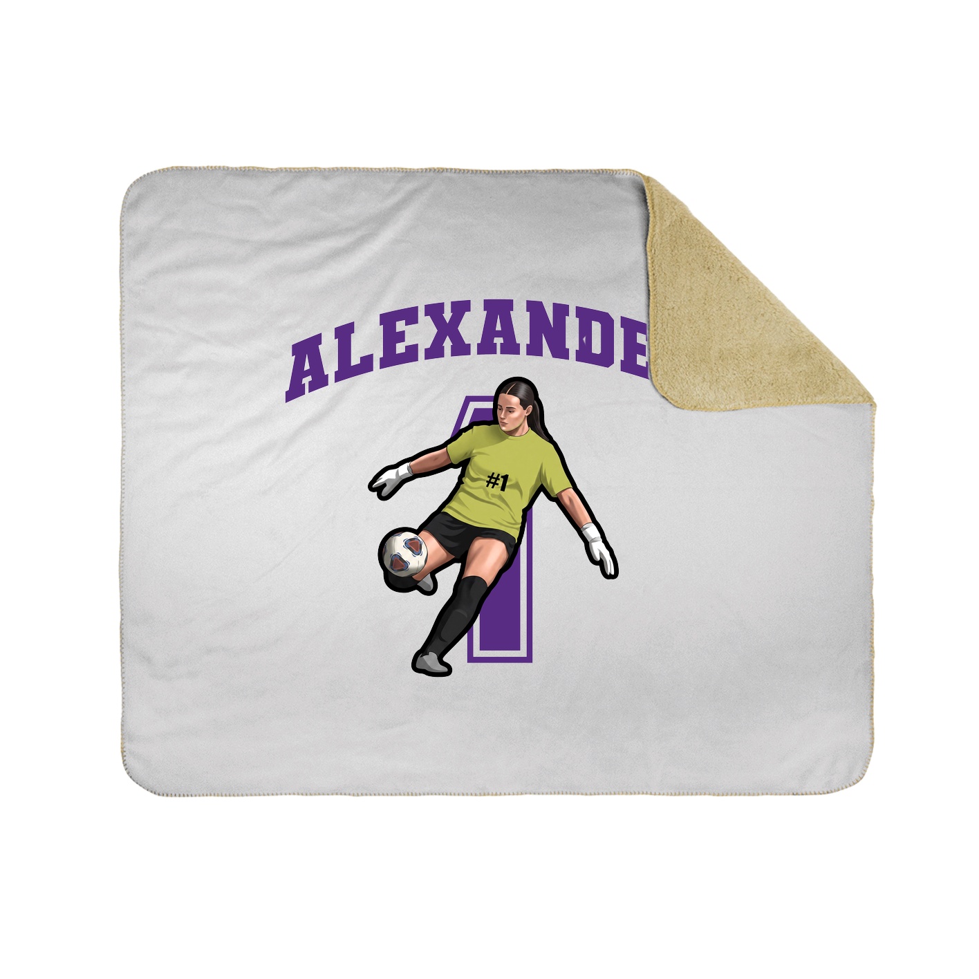 Throw Blanket — Number in White