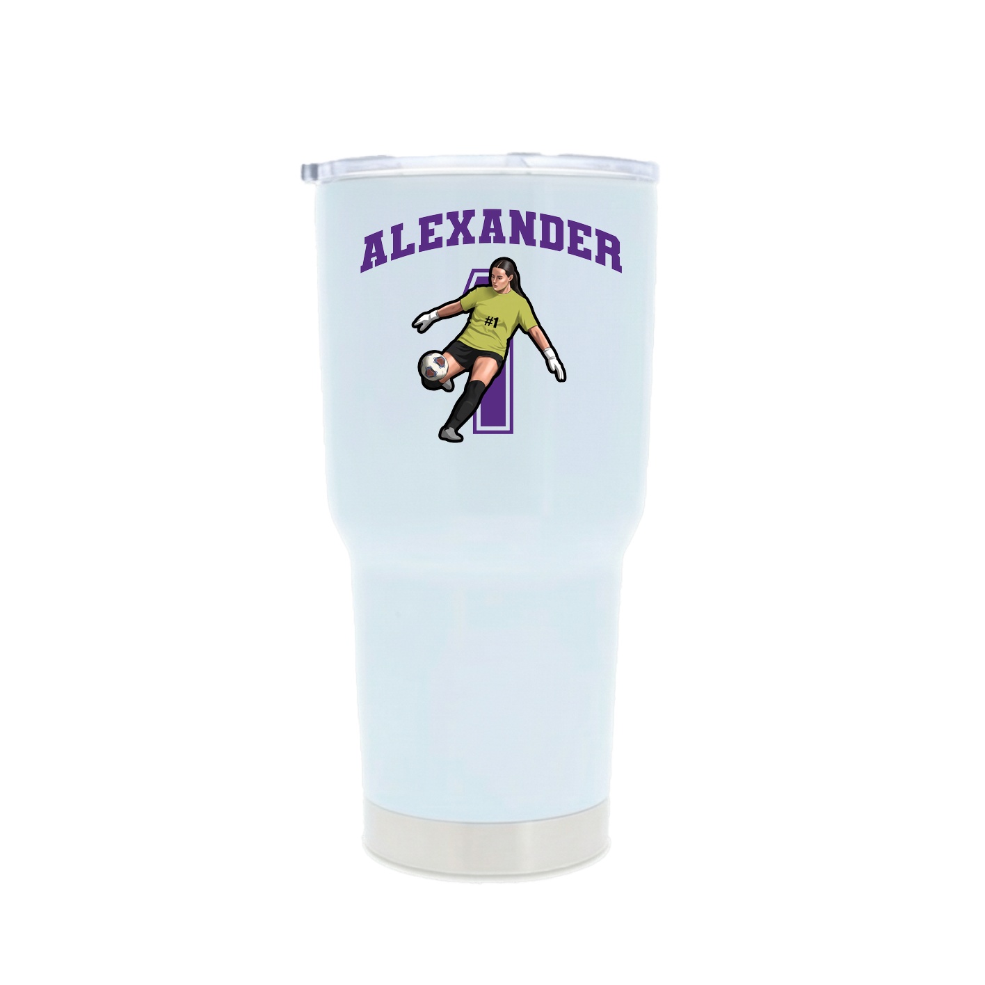 30oz Stainless Steel Tumbler — Number in White