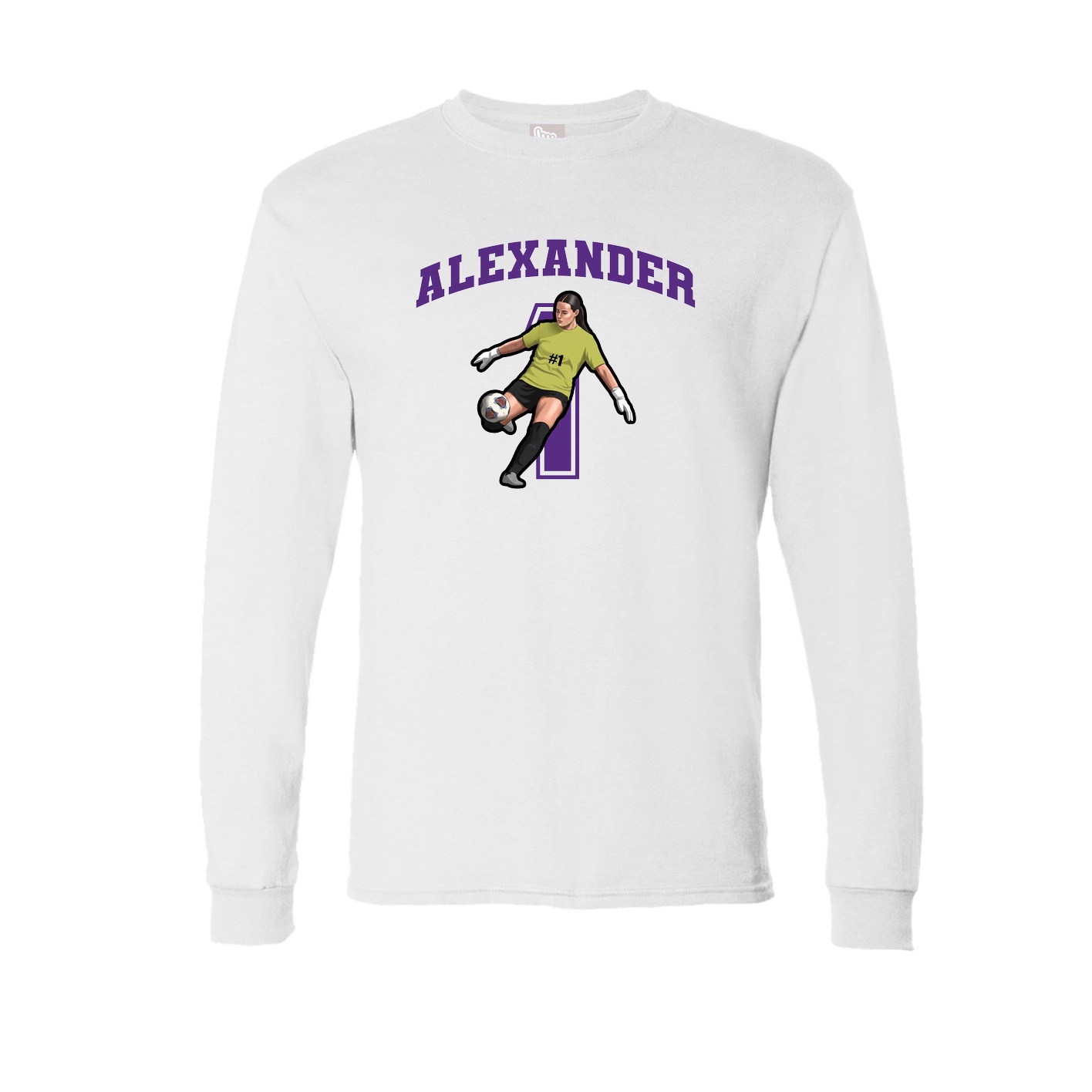 Long Sleeve Tee — Number in White