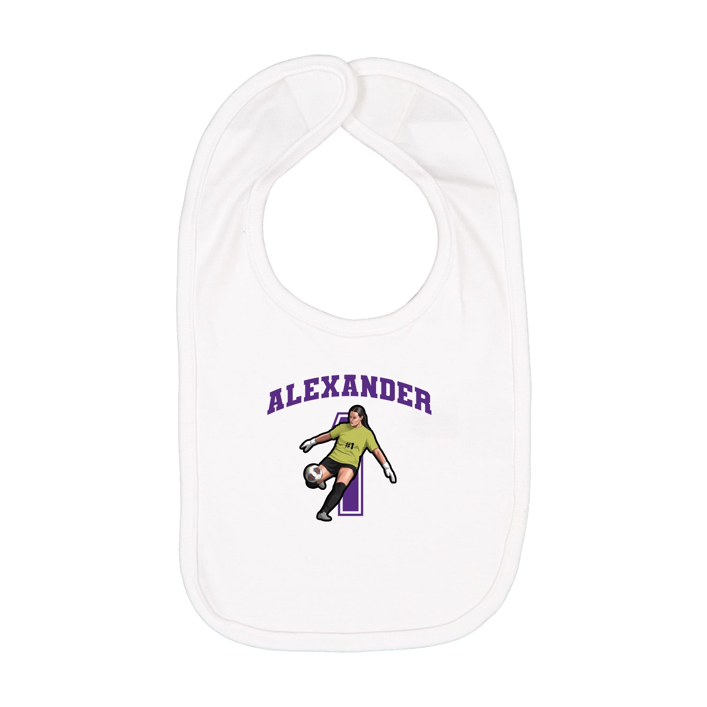 Infant Bib — Number in White