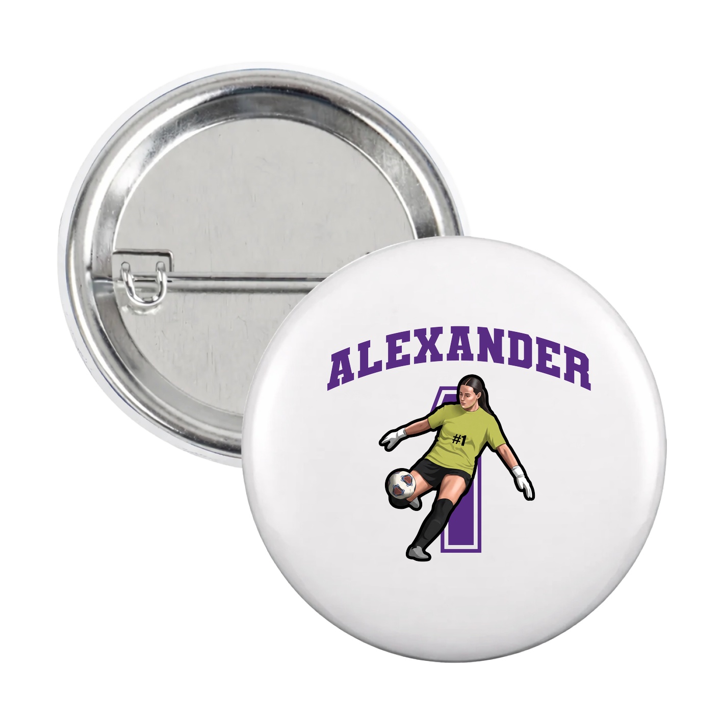 Game Day Button — Number in White
