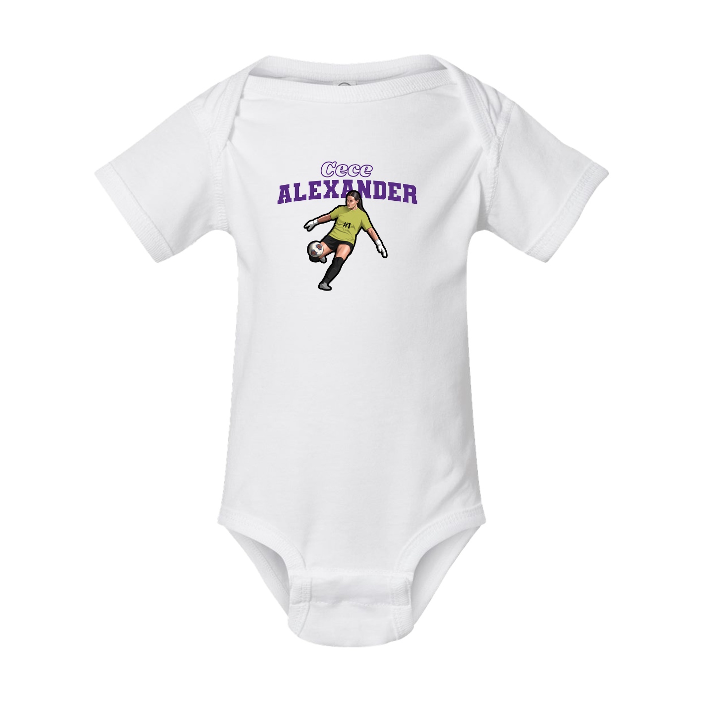 Baby Onesie — Name Arch in White