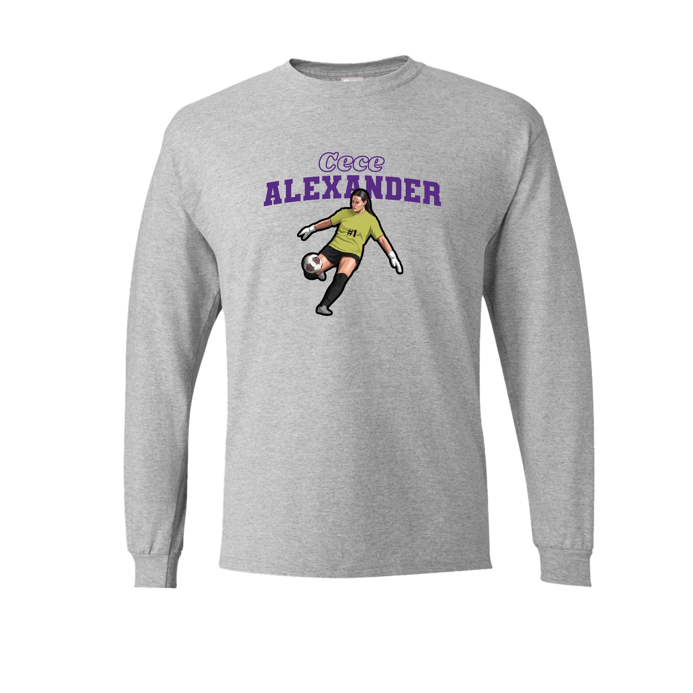 Long Sleeve Tee — Name Arch in Grey