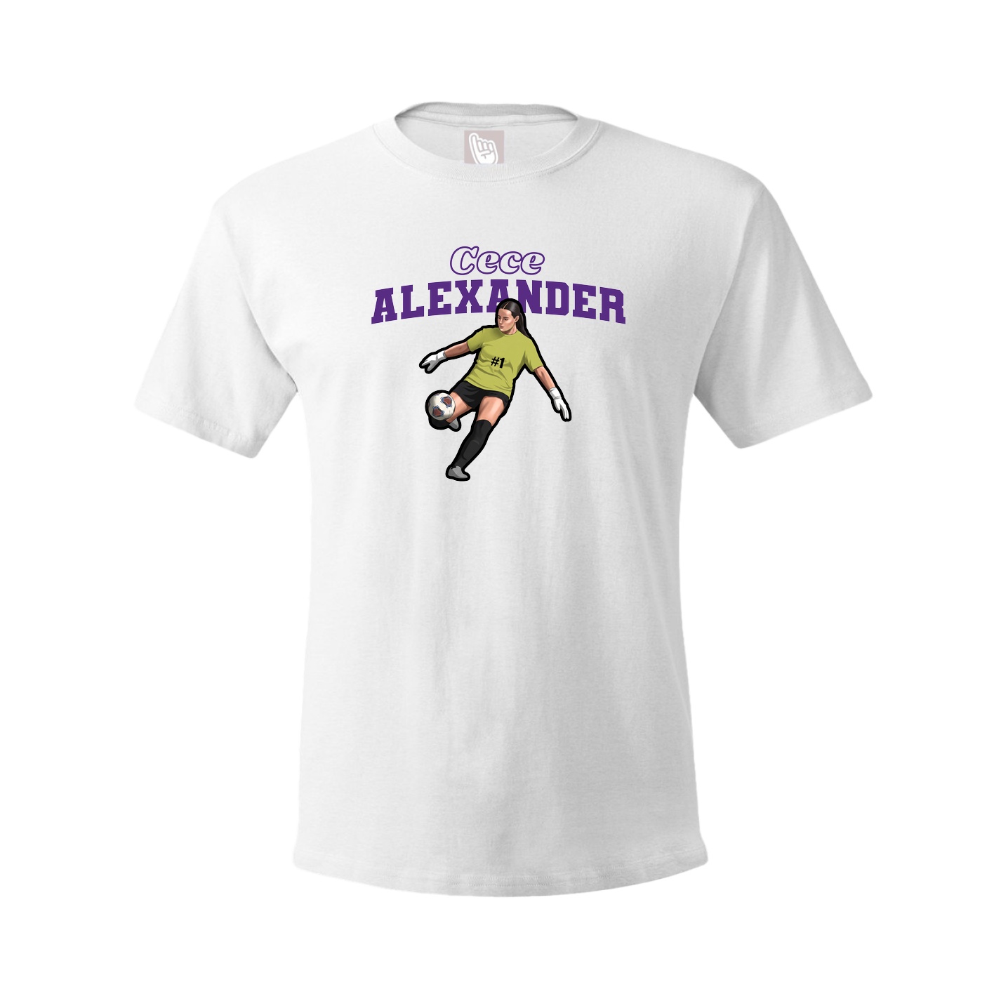 Youth Tee — Name Arch in White