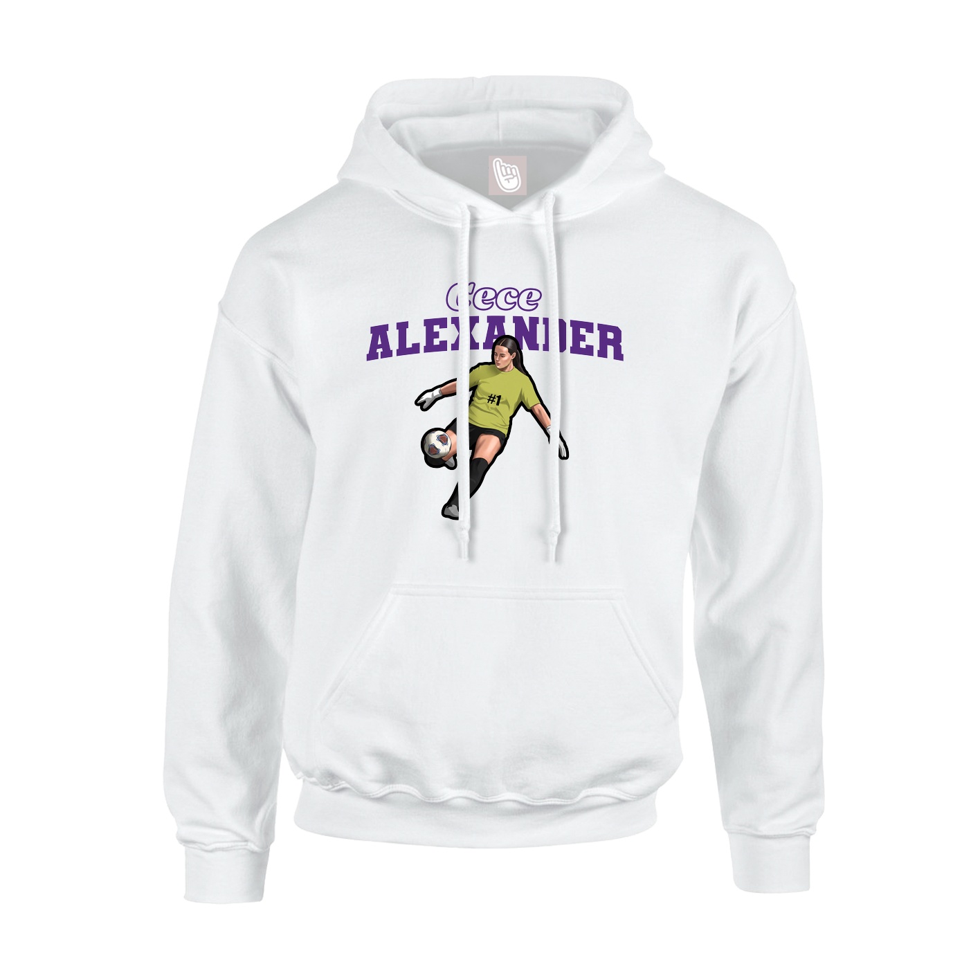 Hoodie — Name Arch in White