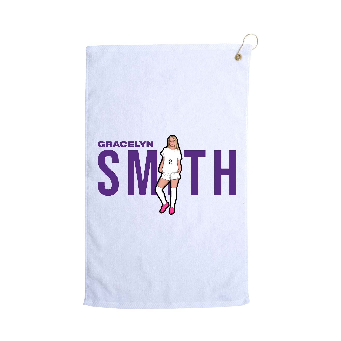 Golf Towel — Player Name in White