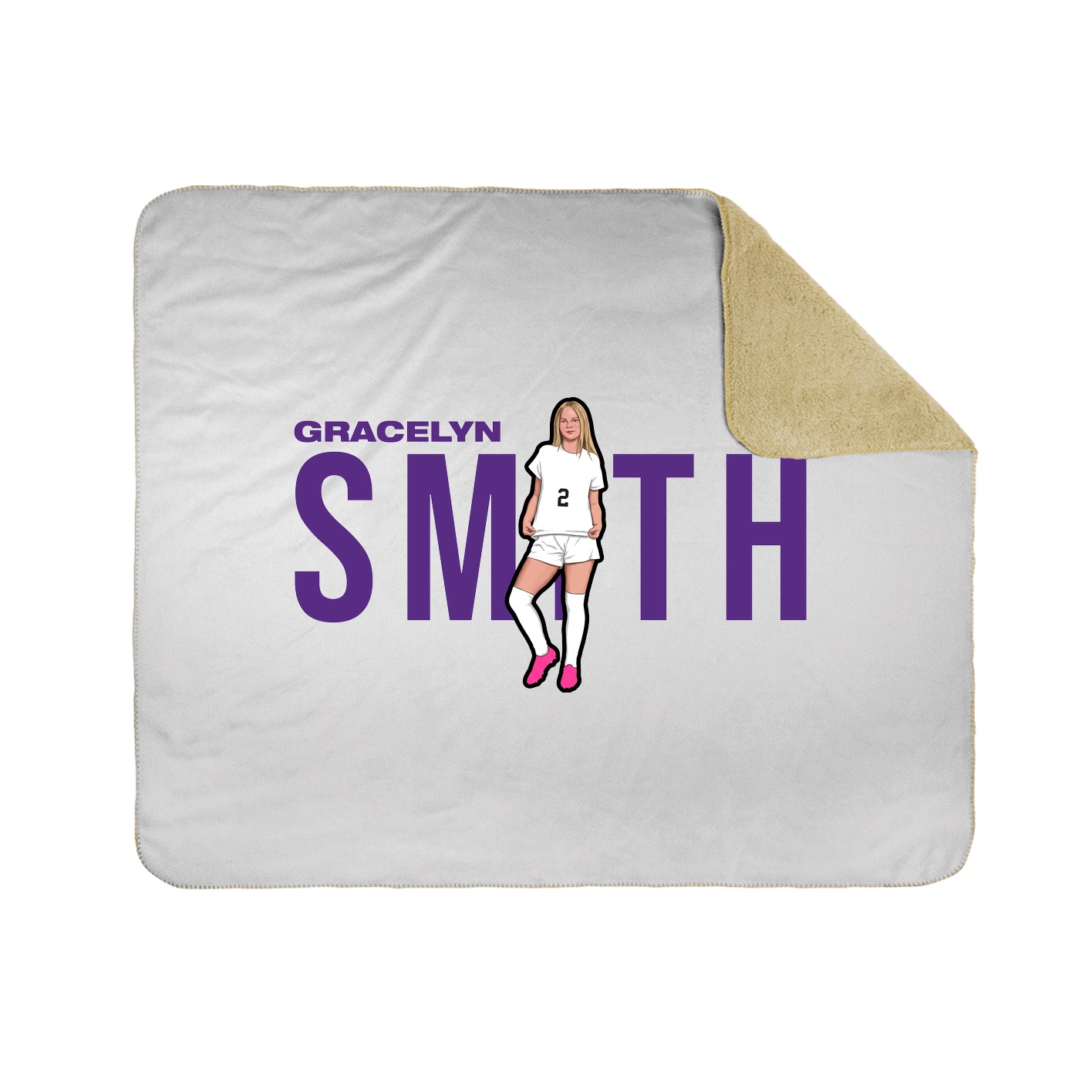 Throw Blanket — Player Name in White