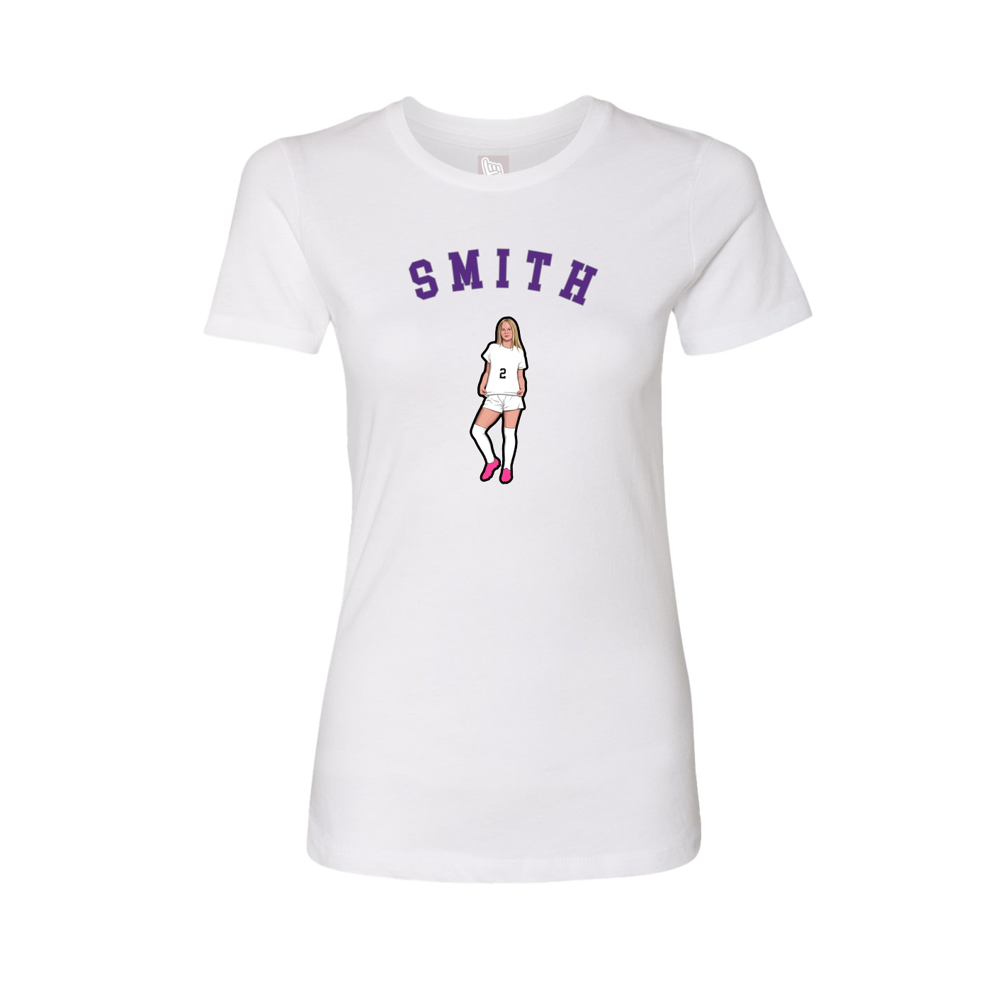 Fitted Women's Tee — Shirsey Arch in White