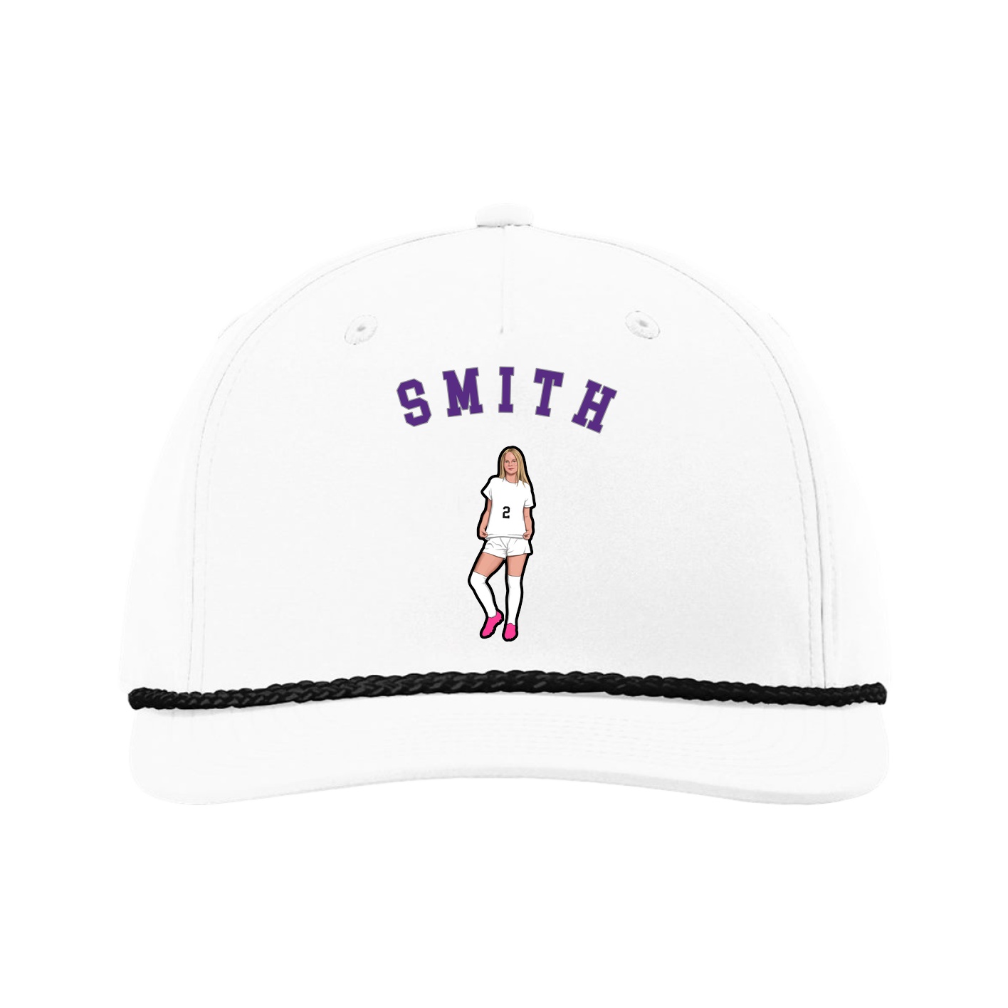 Five-Panel Classic Rope Cap — Shirsey Arch in White