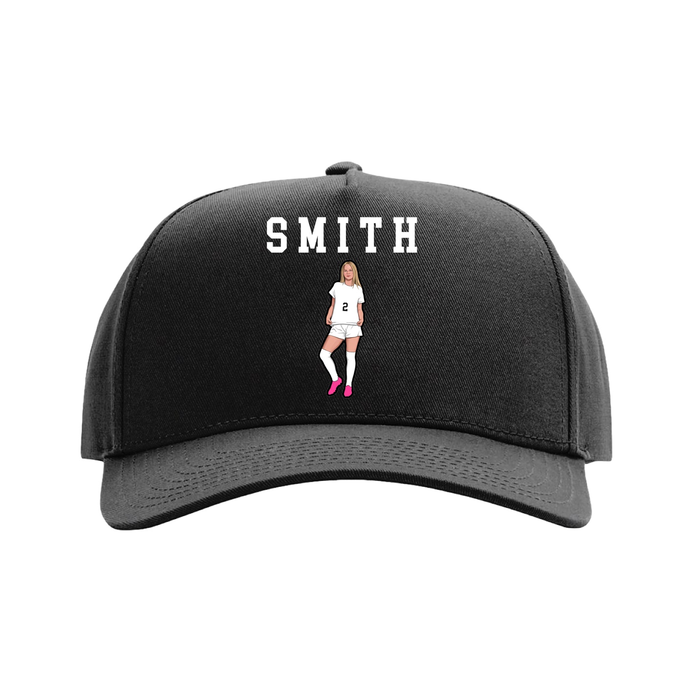 Full Fabric Five-Panel Champ Cap — Shirsey in Black
