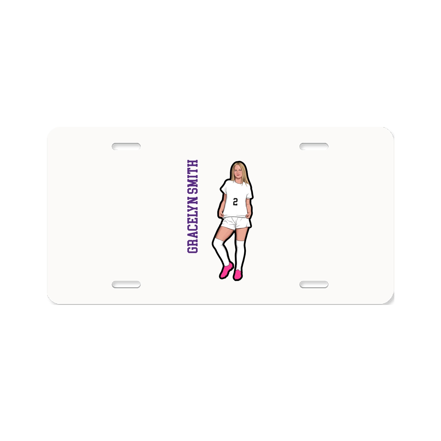 License Plate — Name Vertical in Classic