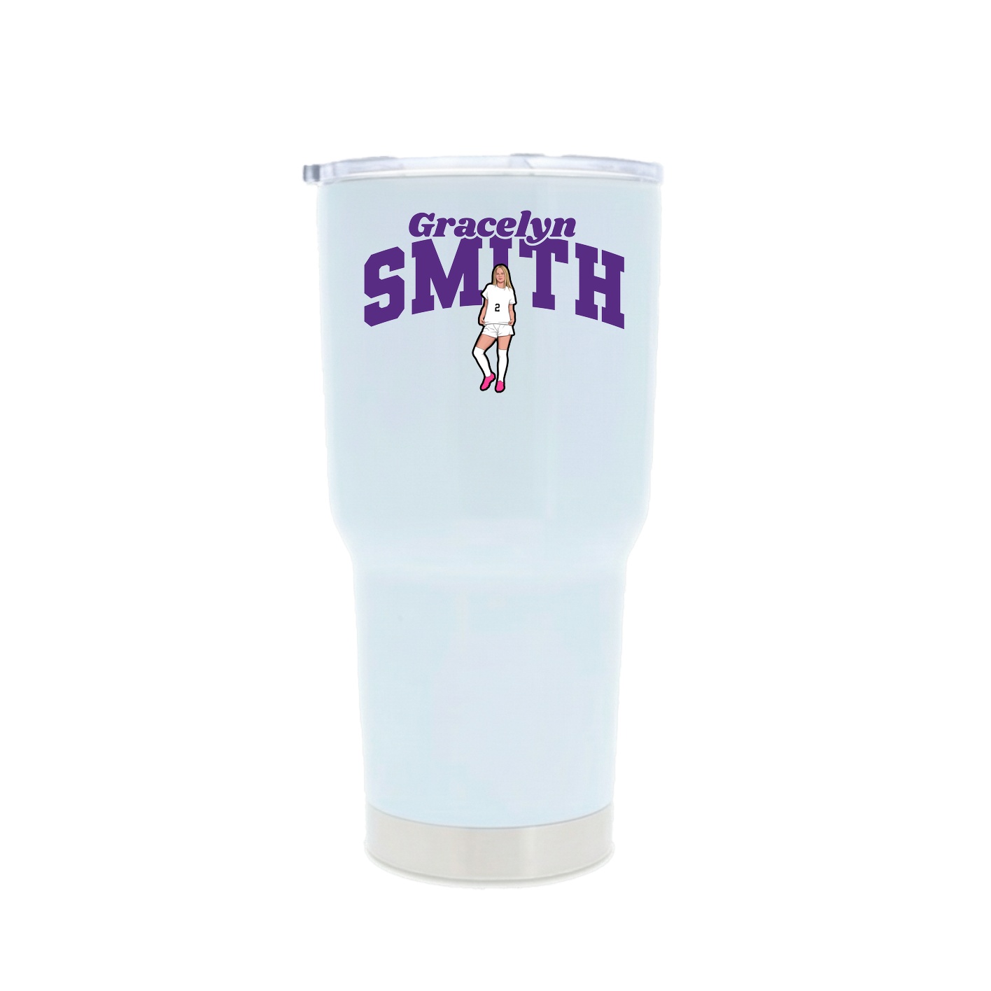 30oz Stainless Steel Tumbler — Signature Arch in White