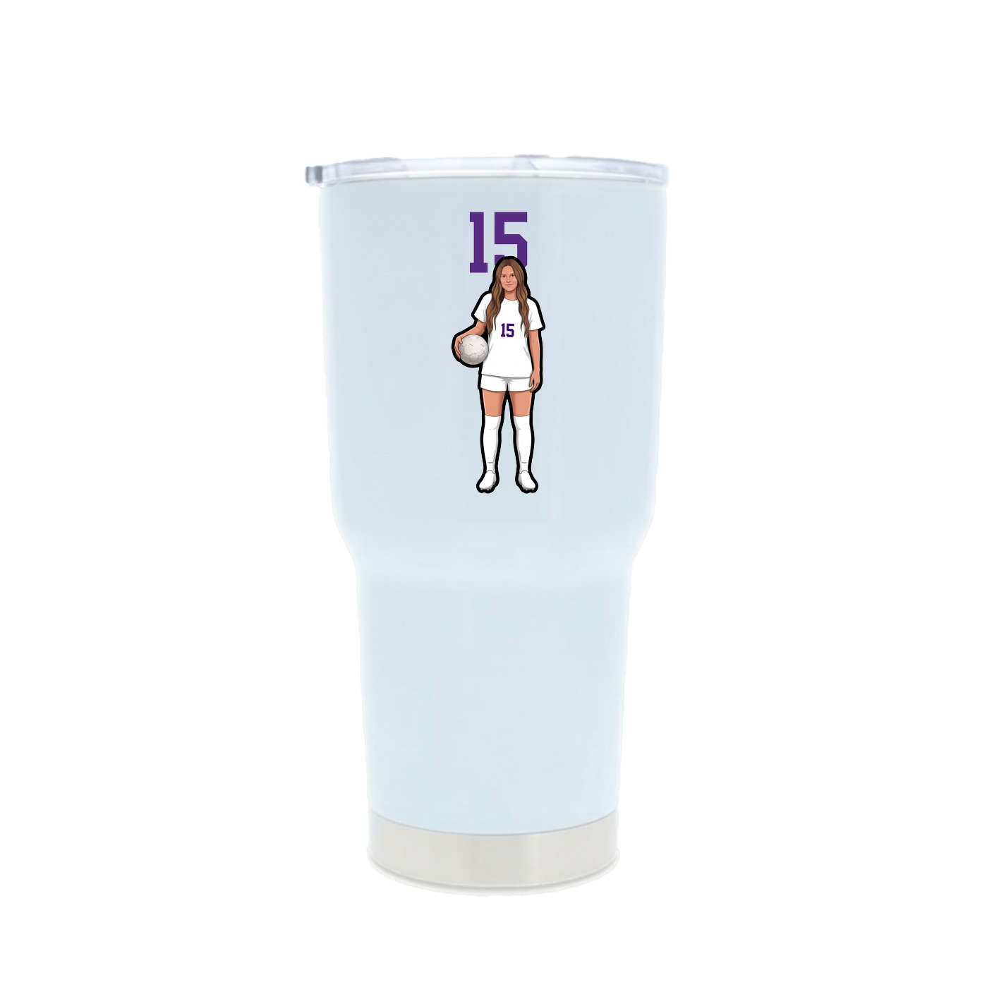 30oz Stainless Steel Tumbler — Number Top in White