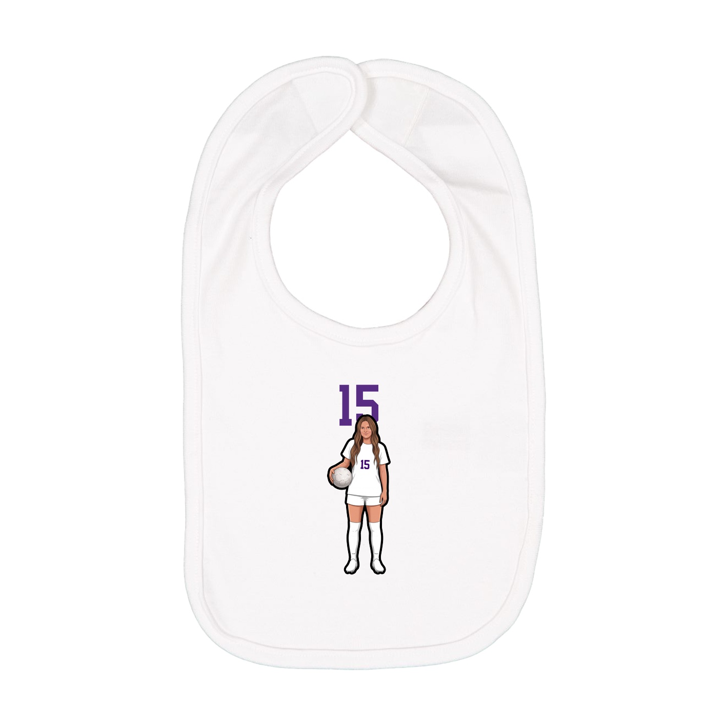 Infant Bib — Number Top in White