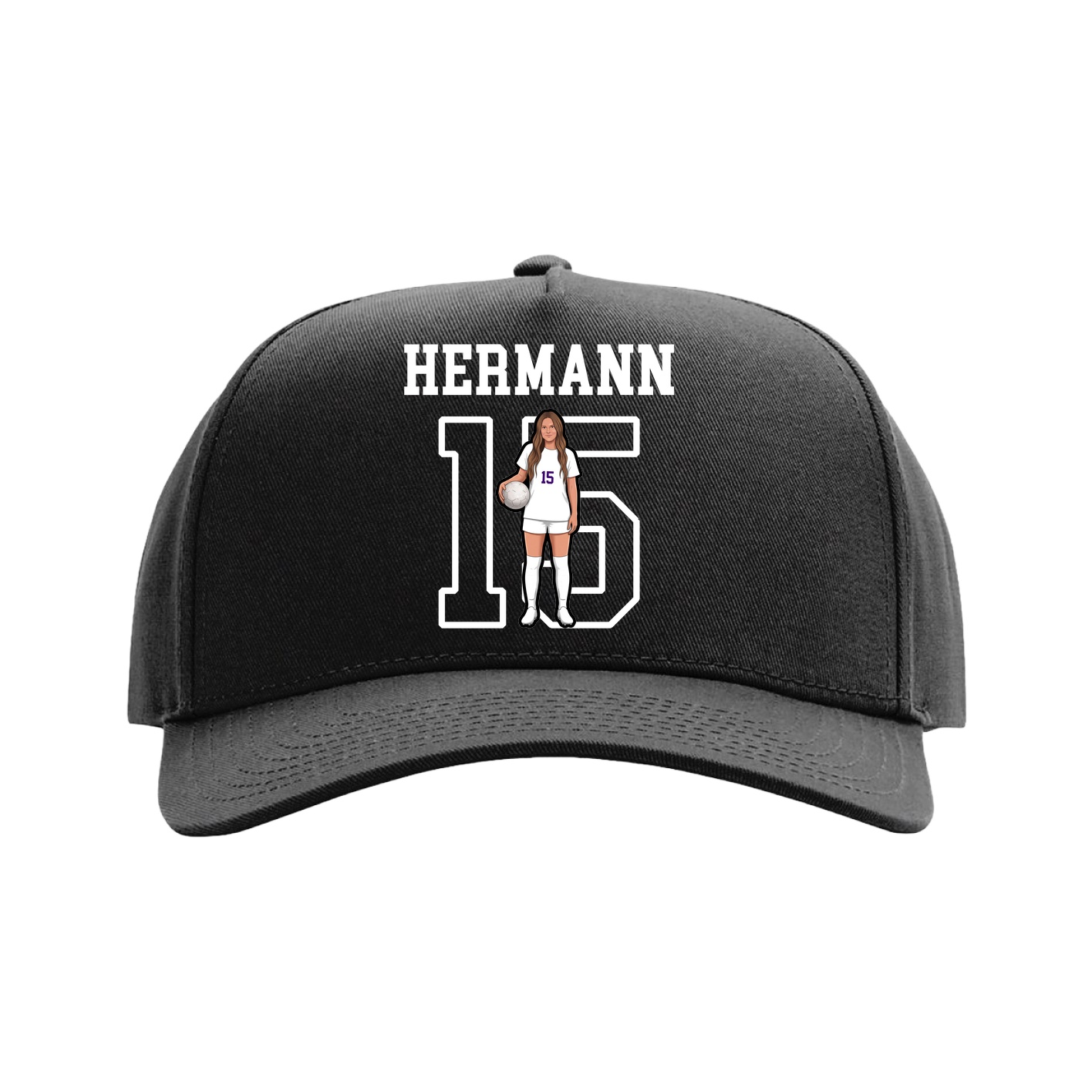 Full Fabric Five-Panel Champ Cap — Shirsey in Black