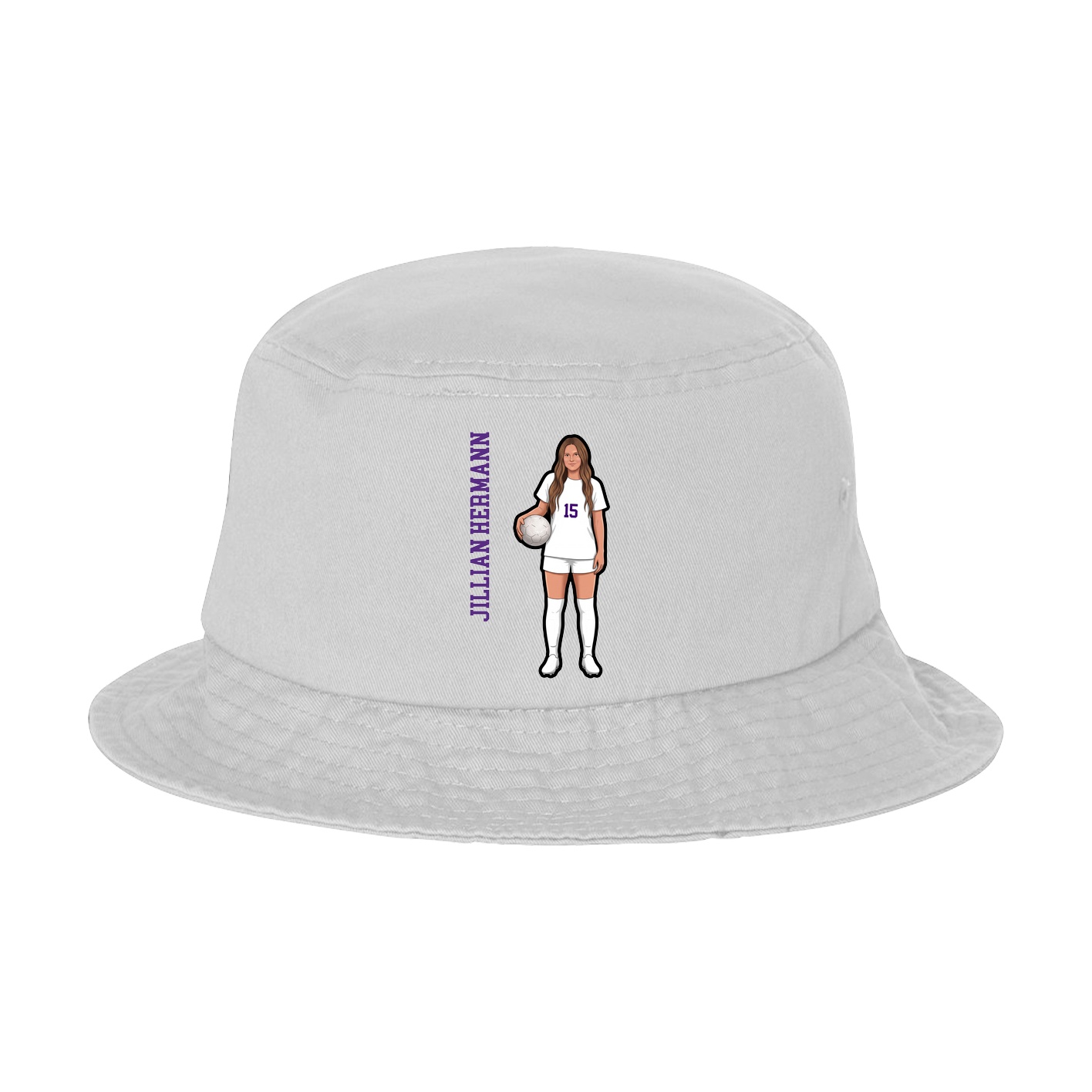 Bucket Cap — Name Vertical in White
