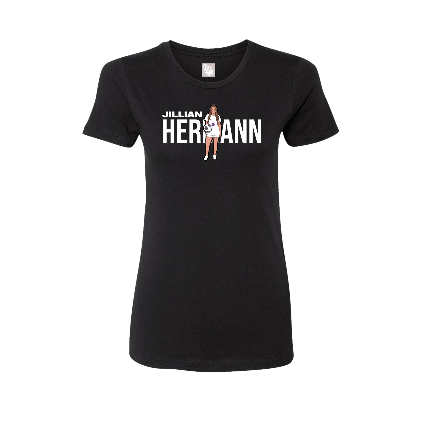 Fitted Women's Tee — Player Name in Black