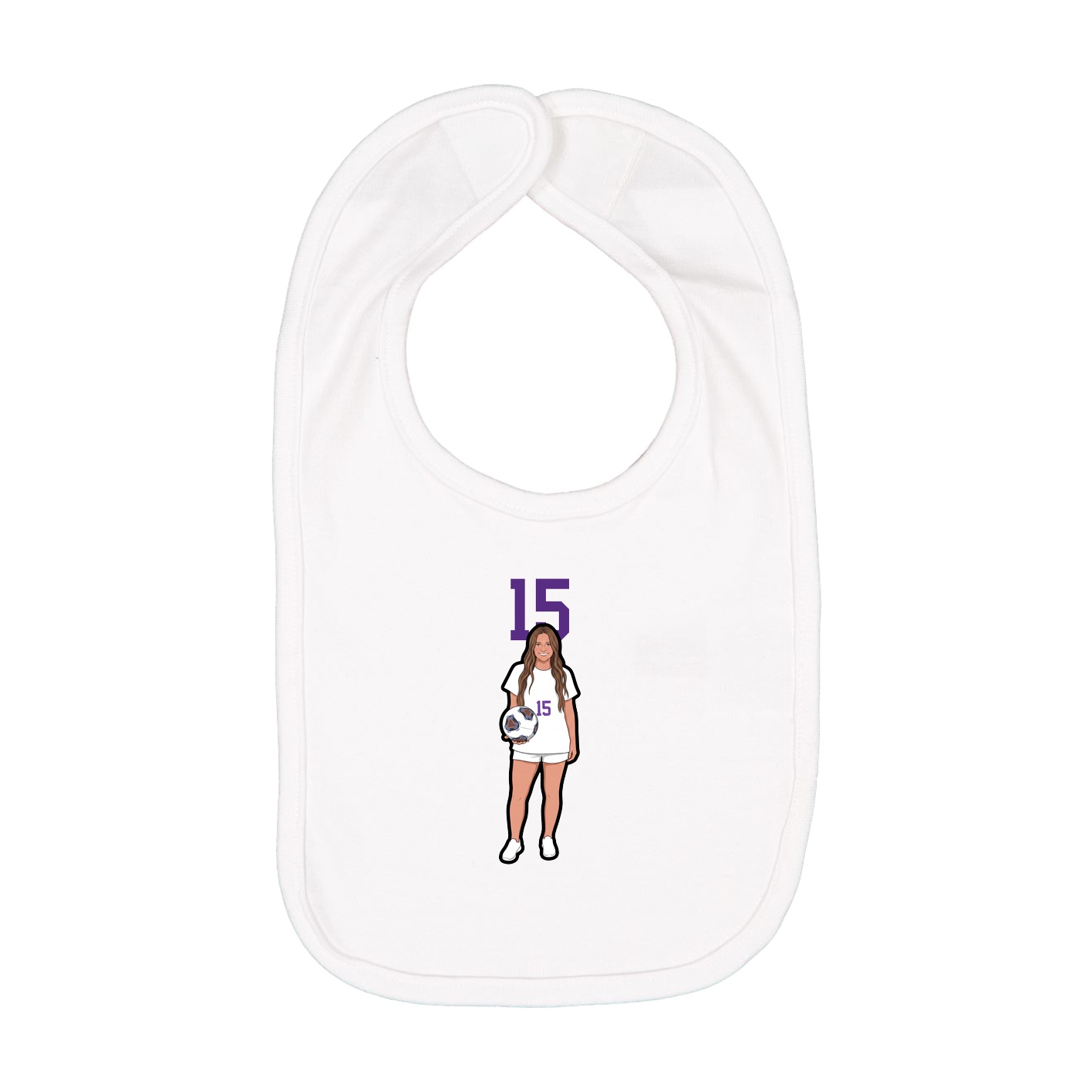 Infant Bib — Number Top in White