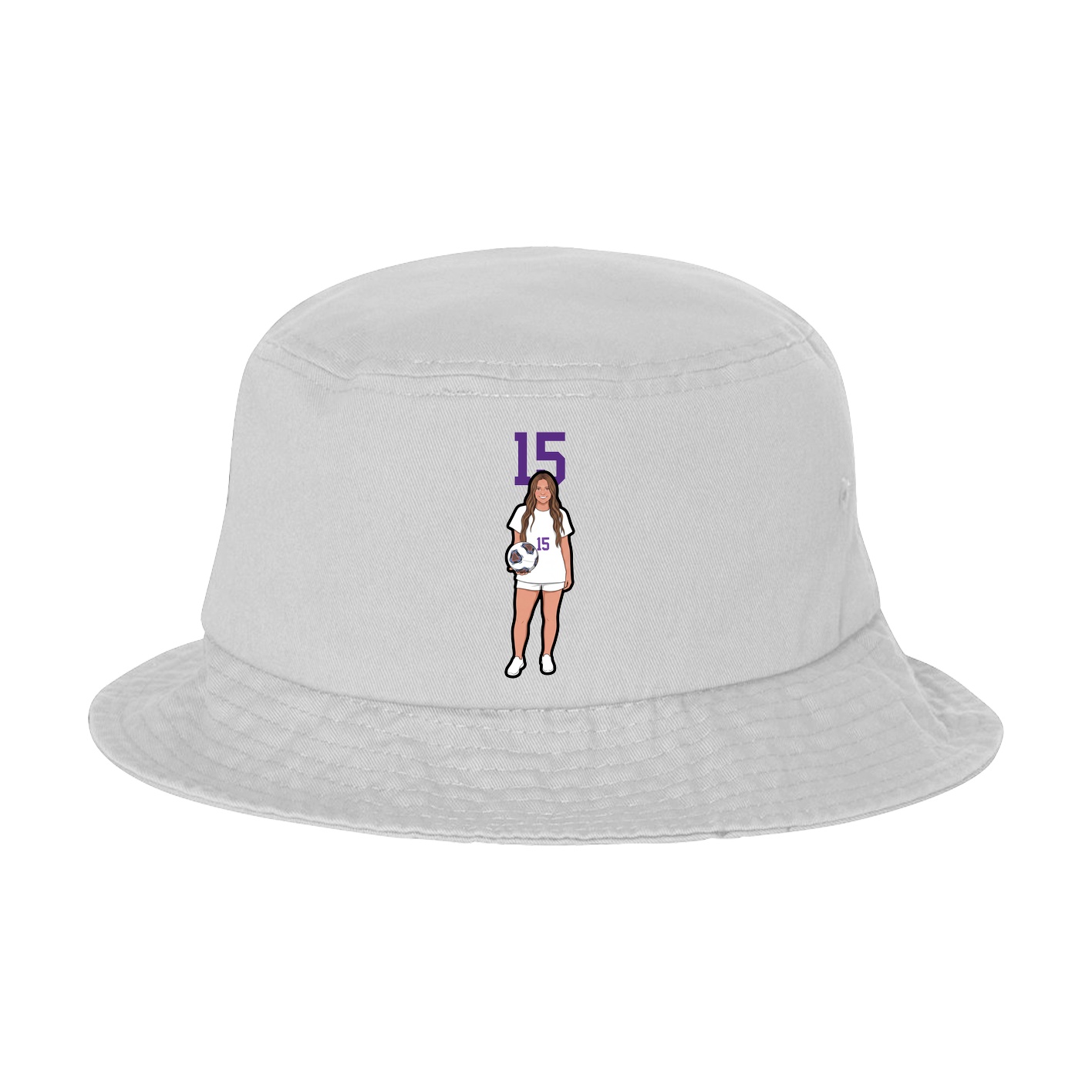 Bucket Cap — Number Top in White