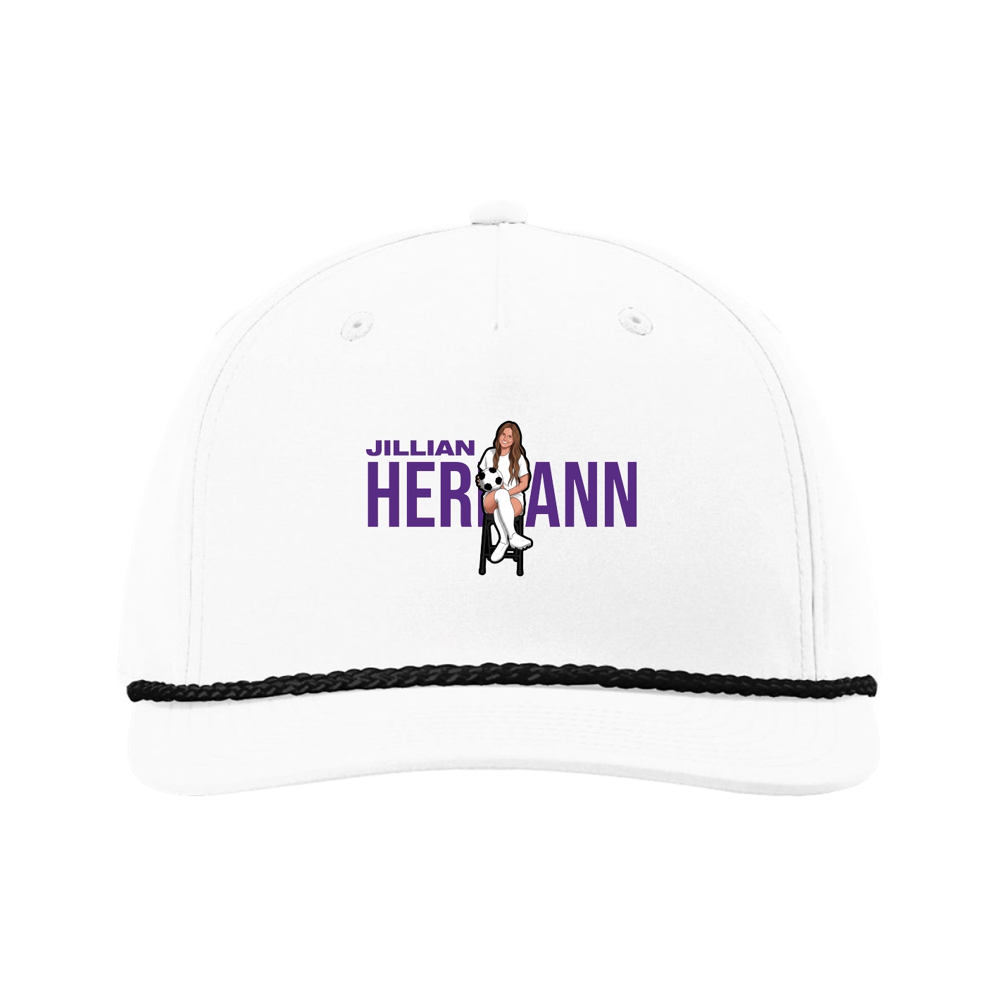Five-Panel Classic Rope Cap — Player Name in White