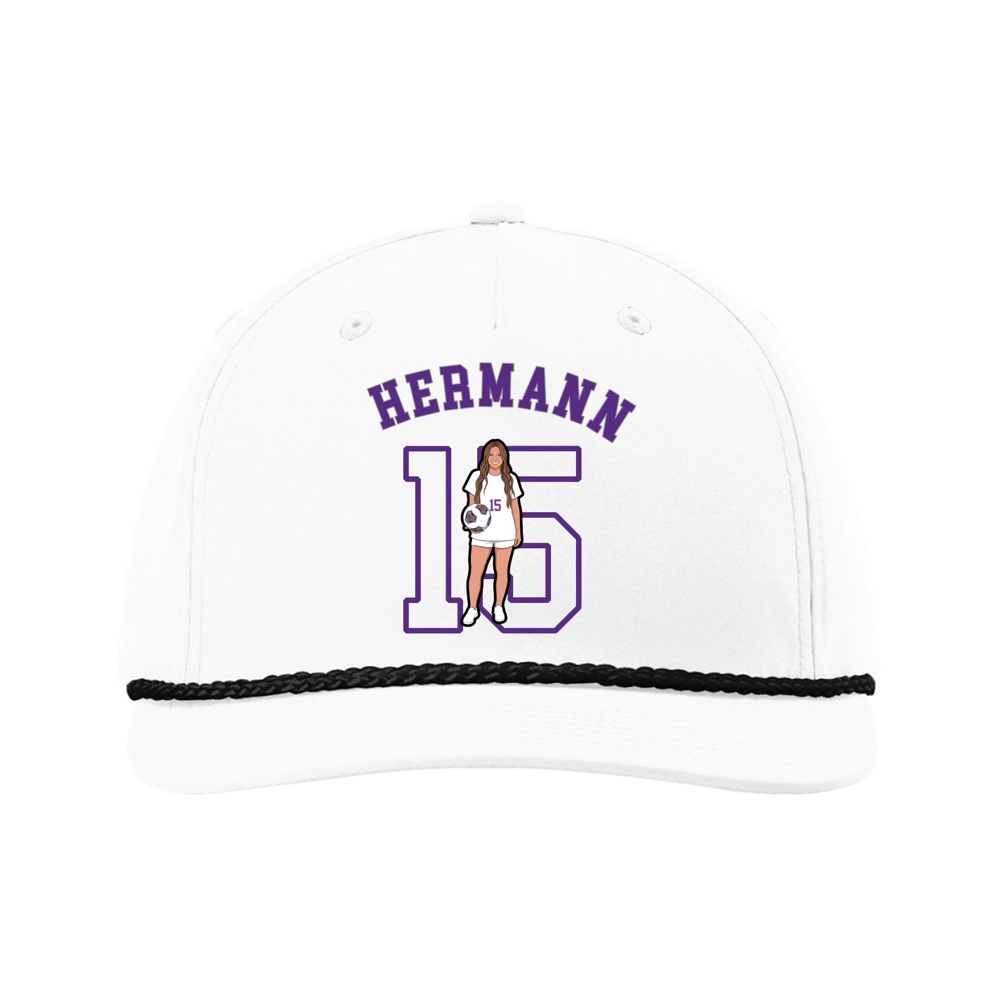 Five-Panel Classic Rope Cap — Shirsey Arch in White