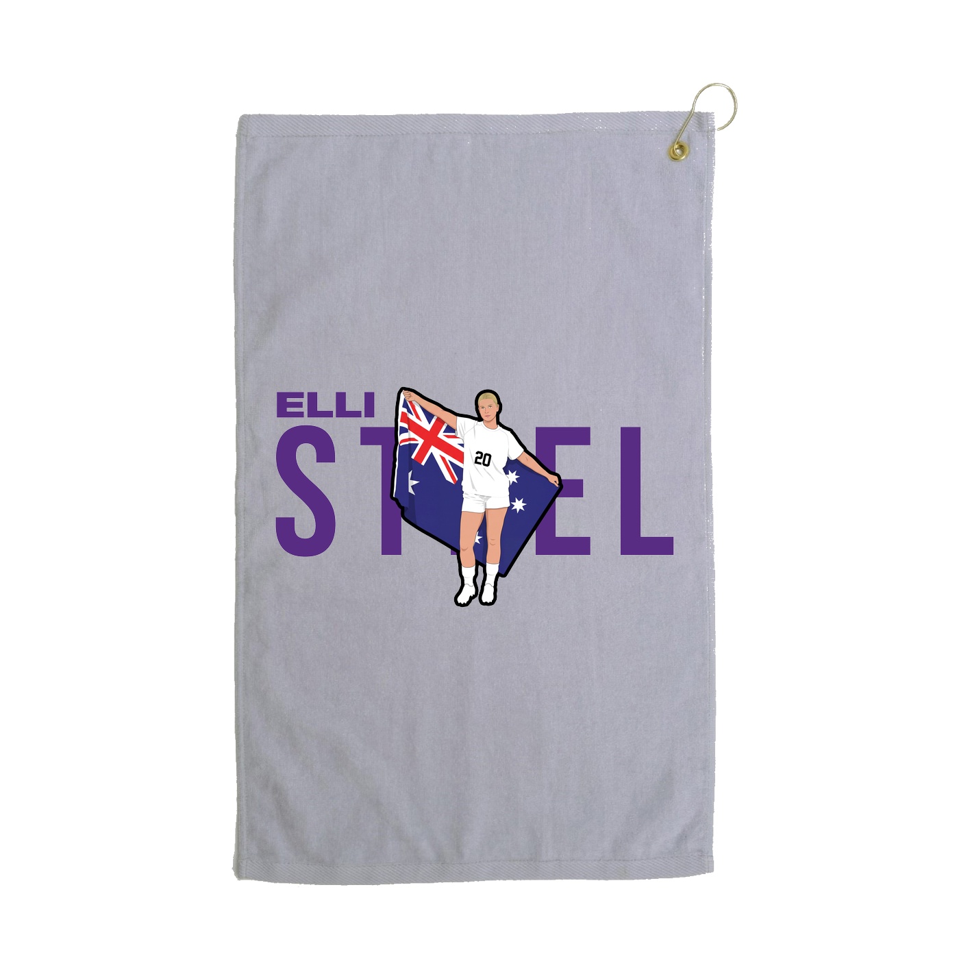 Golf Towel — Player Name in Grey