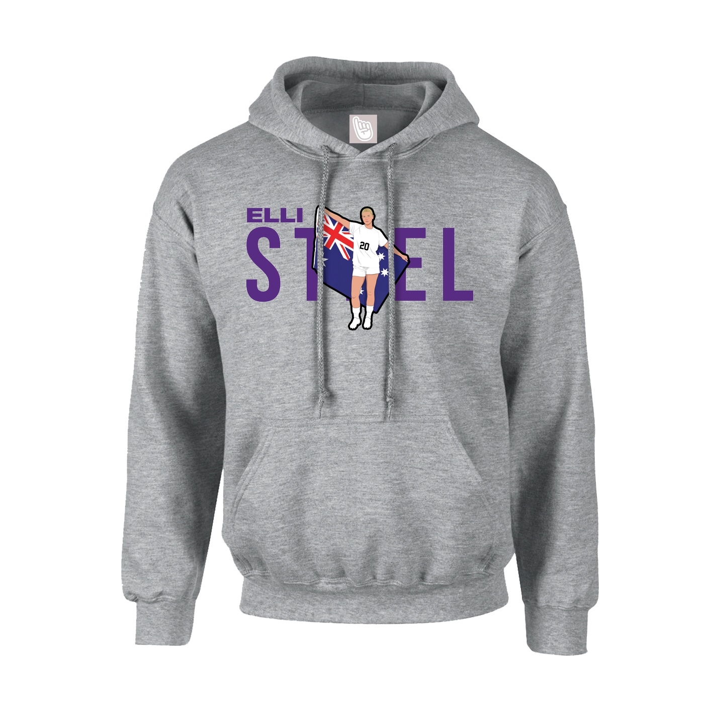 Hoodie — Player Name in Grey