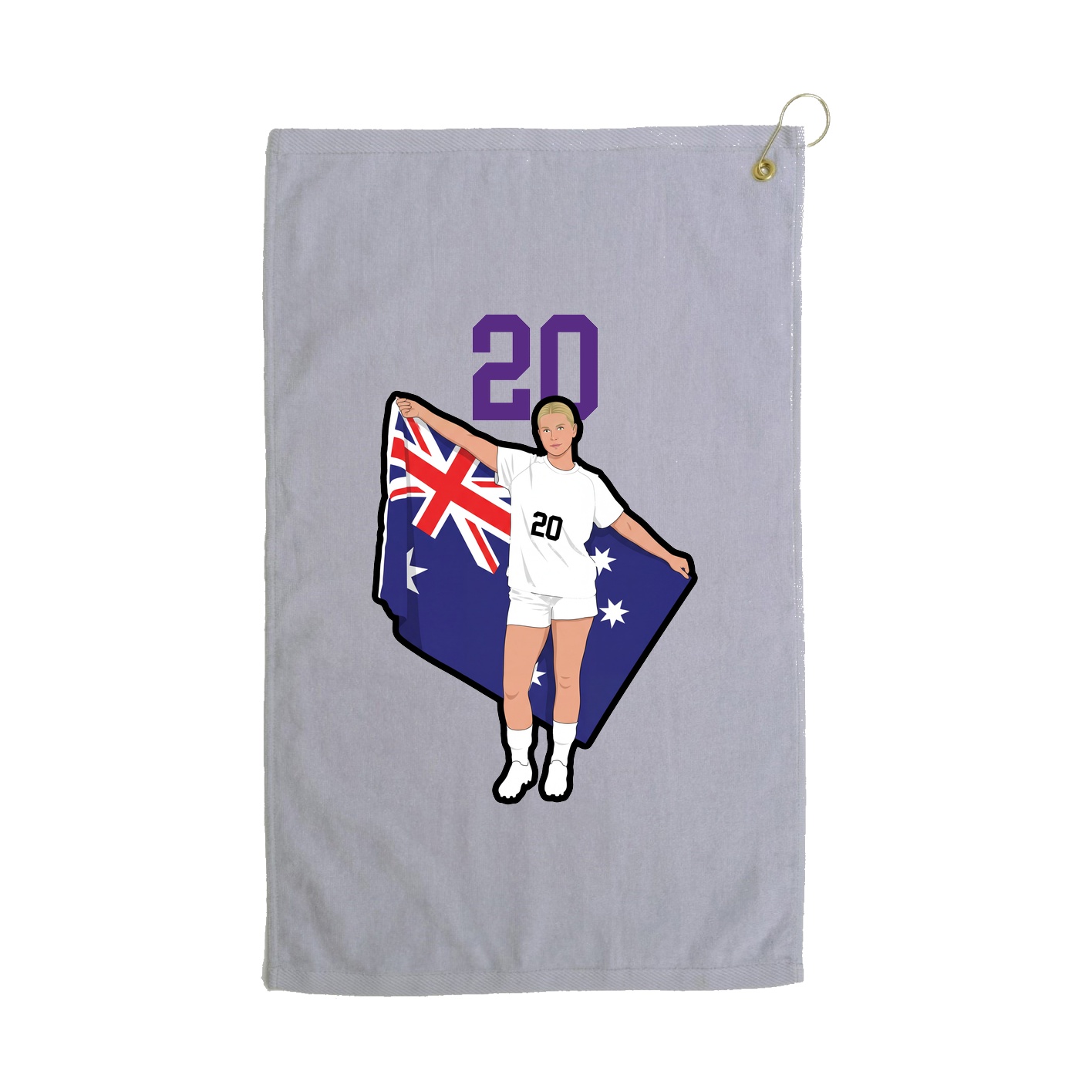 Golf Towel — Number Top in Grey