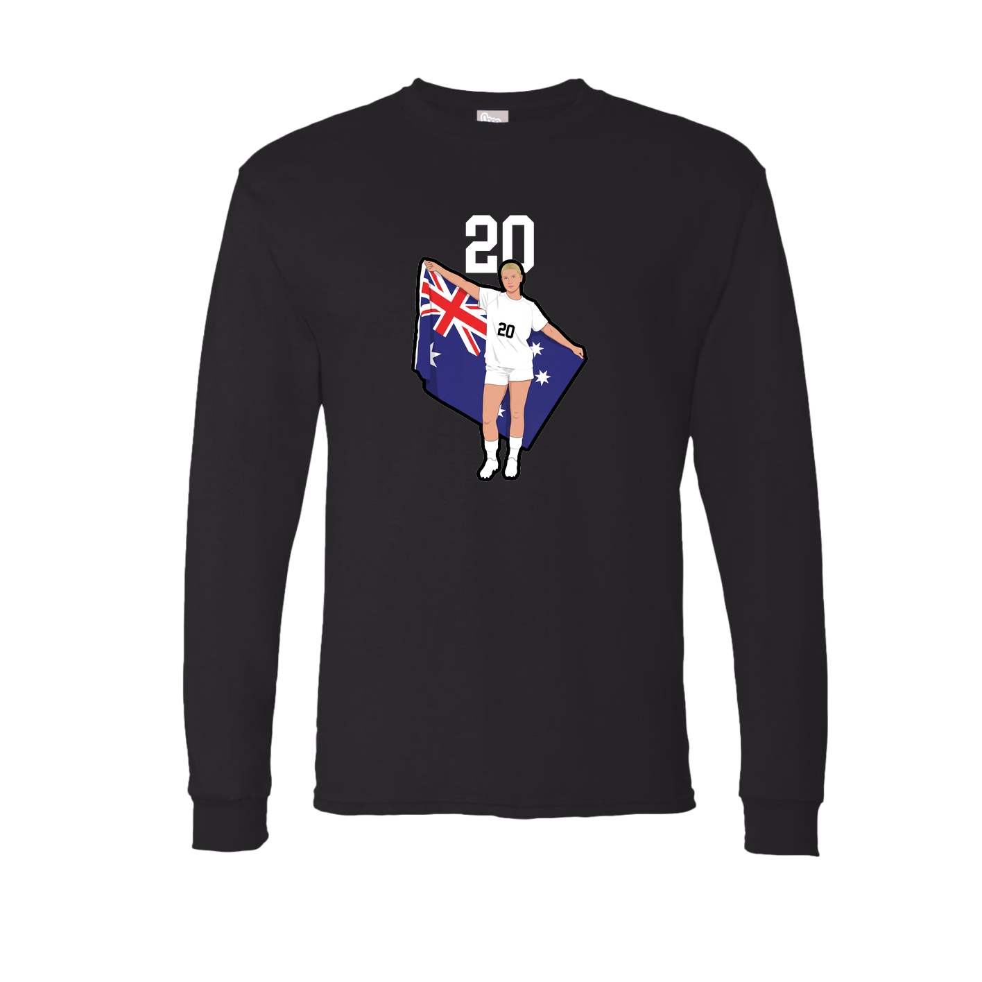 Long Sleeve Tee — Number Top in Black