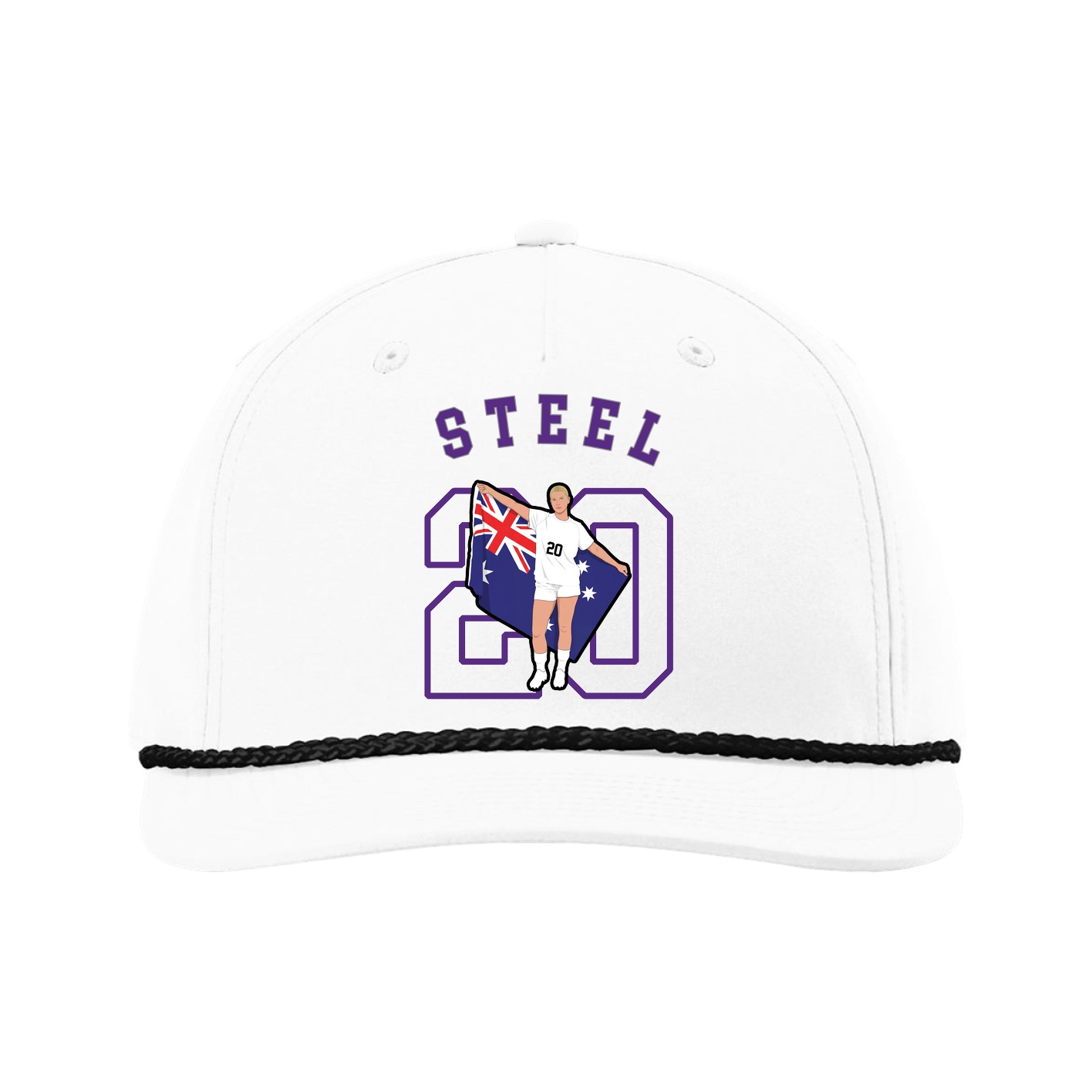 Five-Panel Classic Rope Cap — Shirsey Arch in White