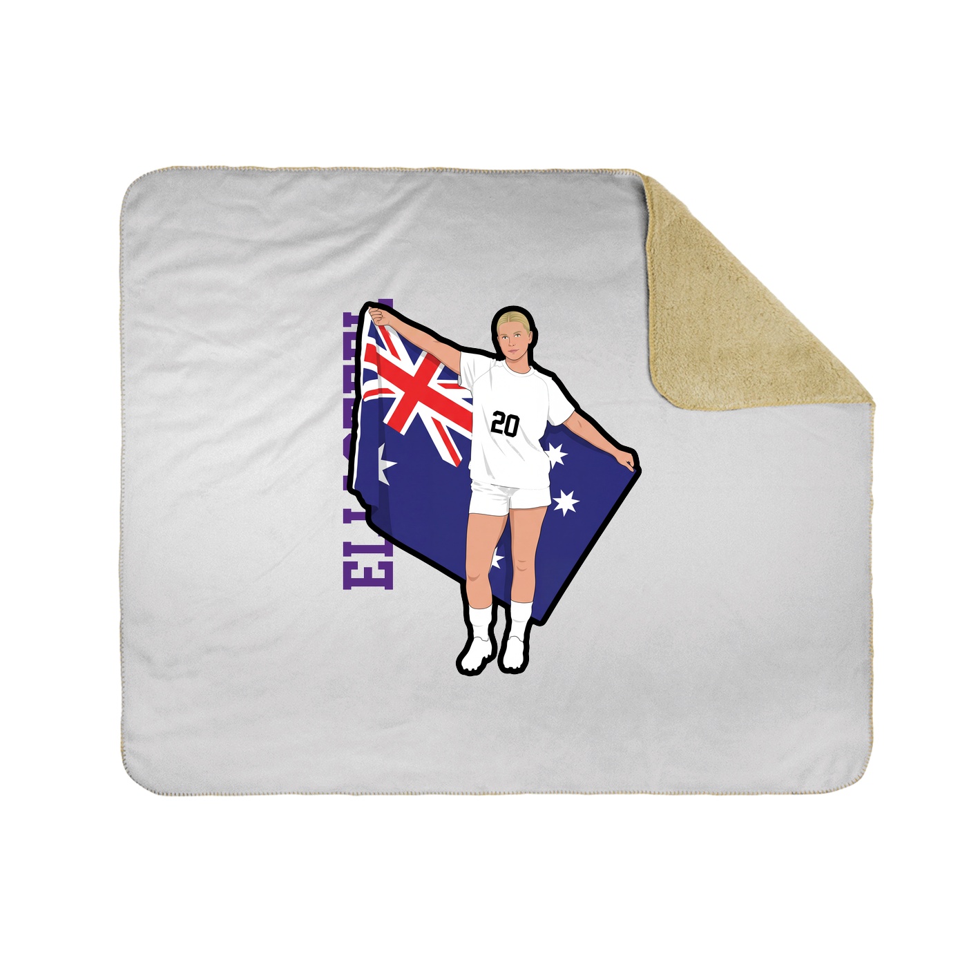 Throw Blanket — Name Vertical in White