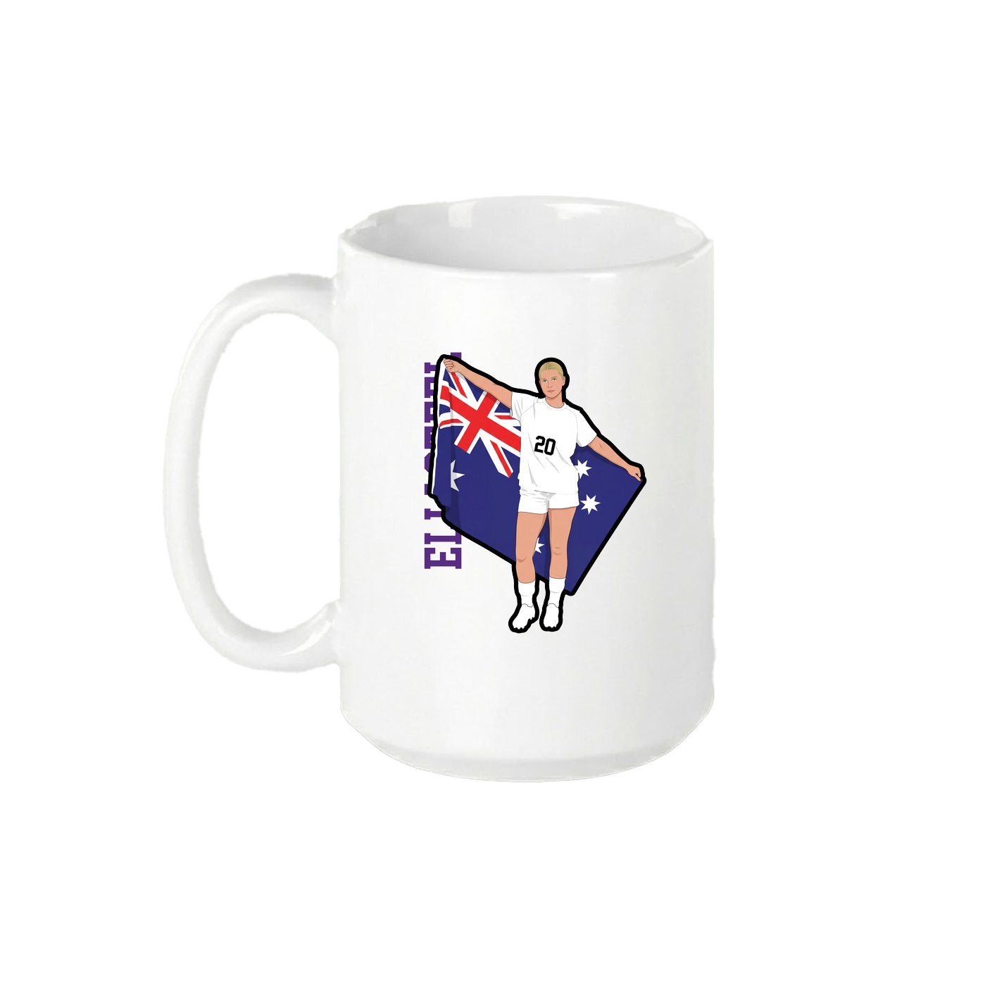 15oz Coffee Mug — Name Vertical in White