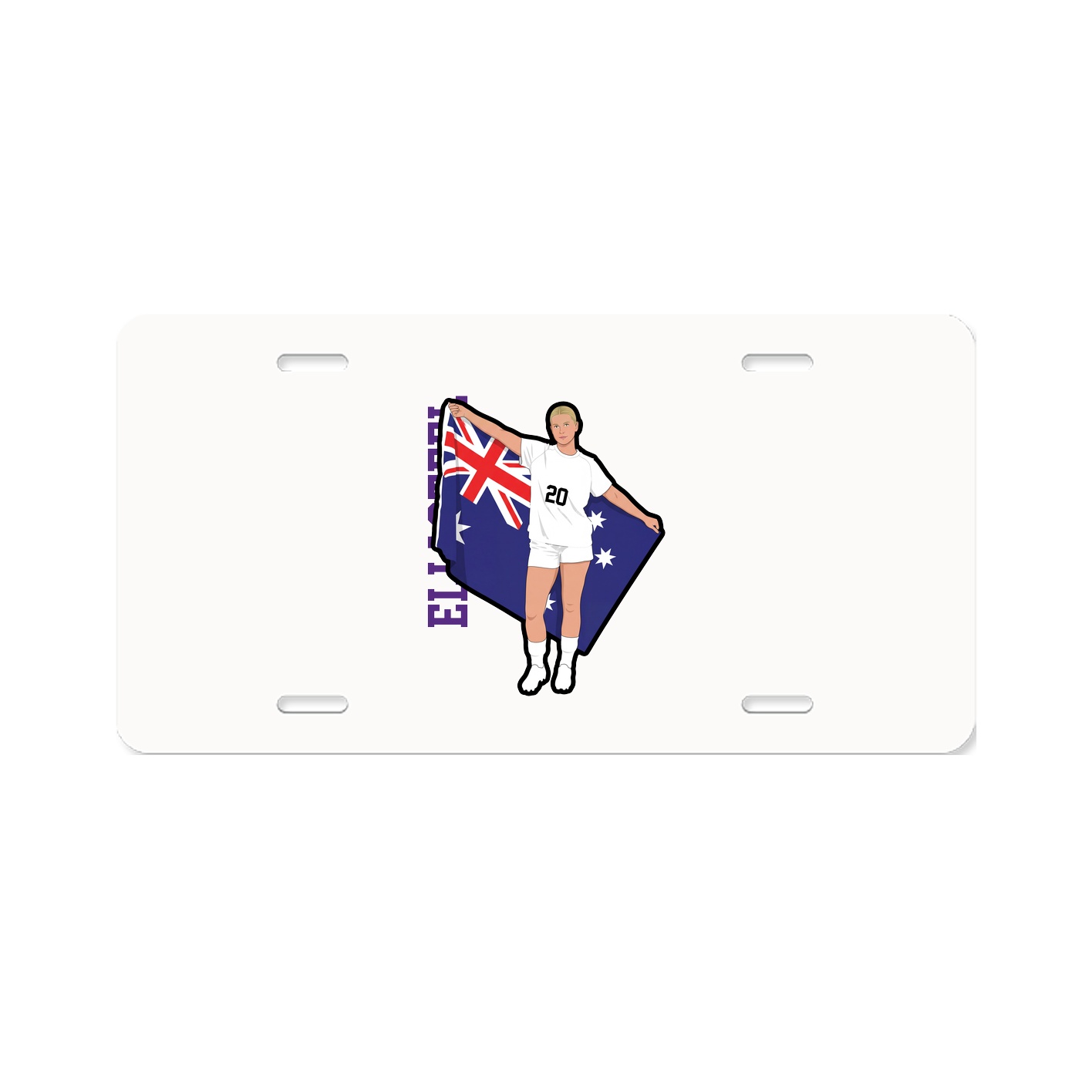 License Plate — Name Vertical in Classic
