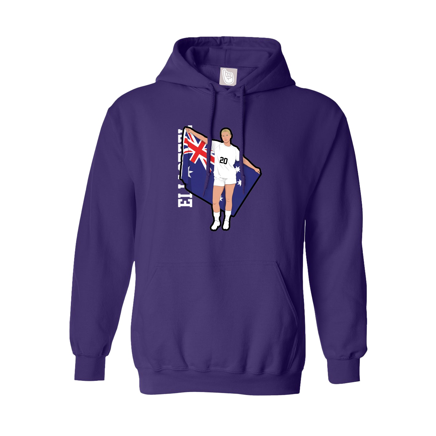 Youth Hoodie — Name Vertical in Purple