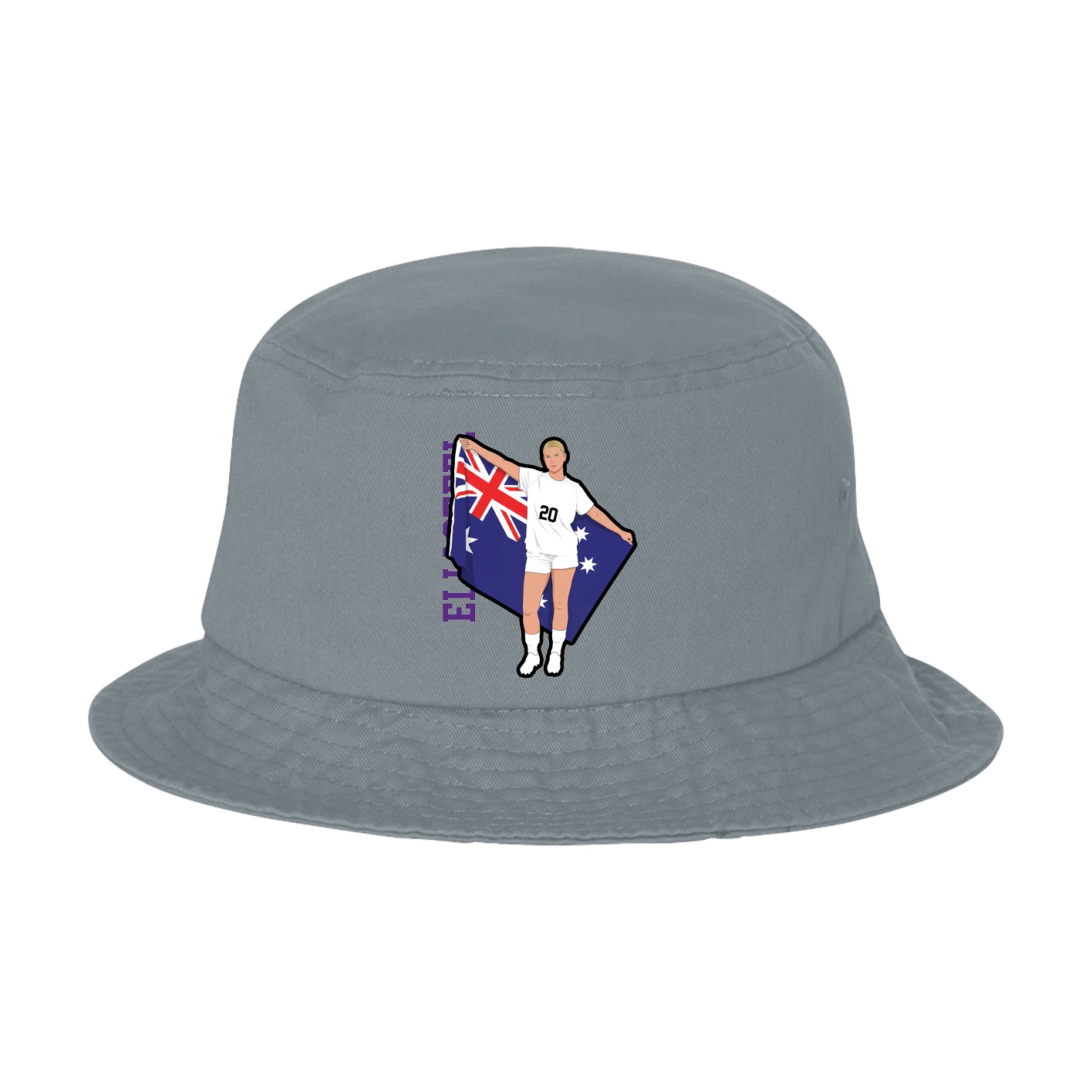 Bucket Cap — Name Vertical in Grey