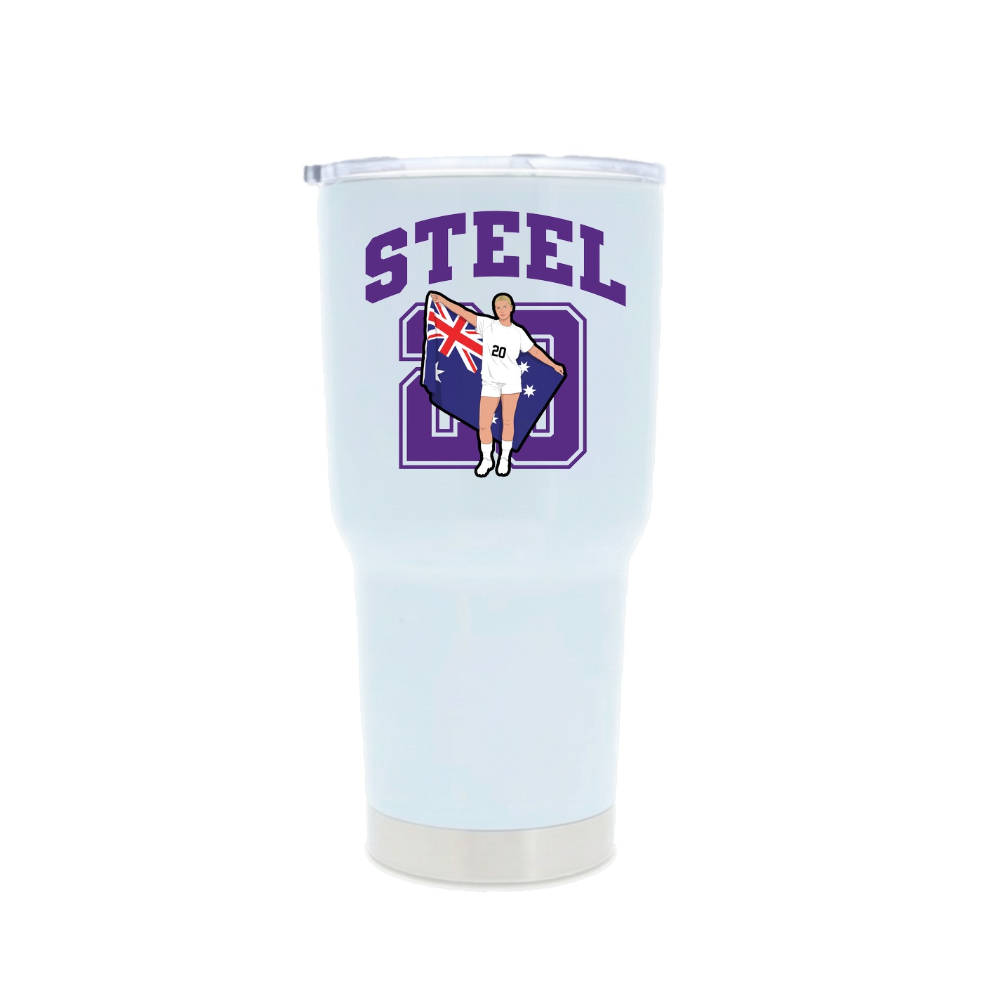 30oz Stainless Steel Tumbler — Number in White