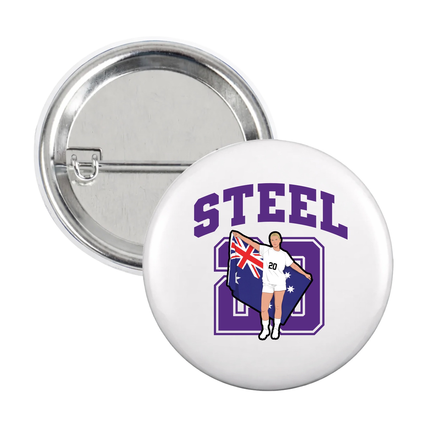Game Day Button — Number in White